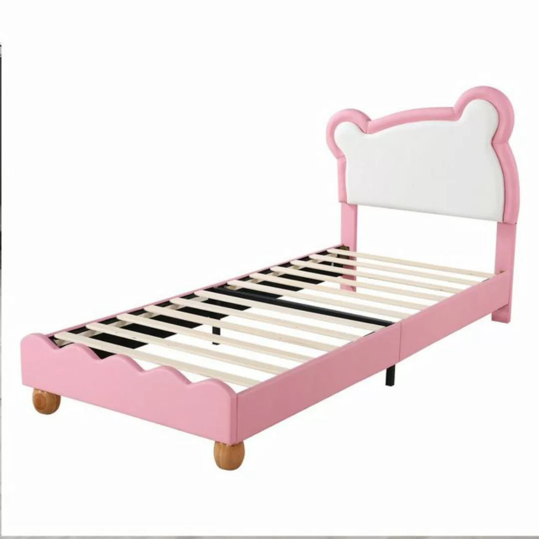 Gotagee Polsterbett Kinderbett Einzelbett Bären Kopfteil Jugendbett PU 90x2 günstig online kaufen