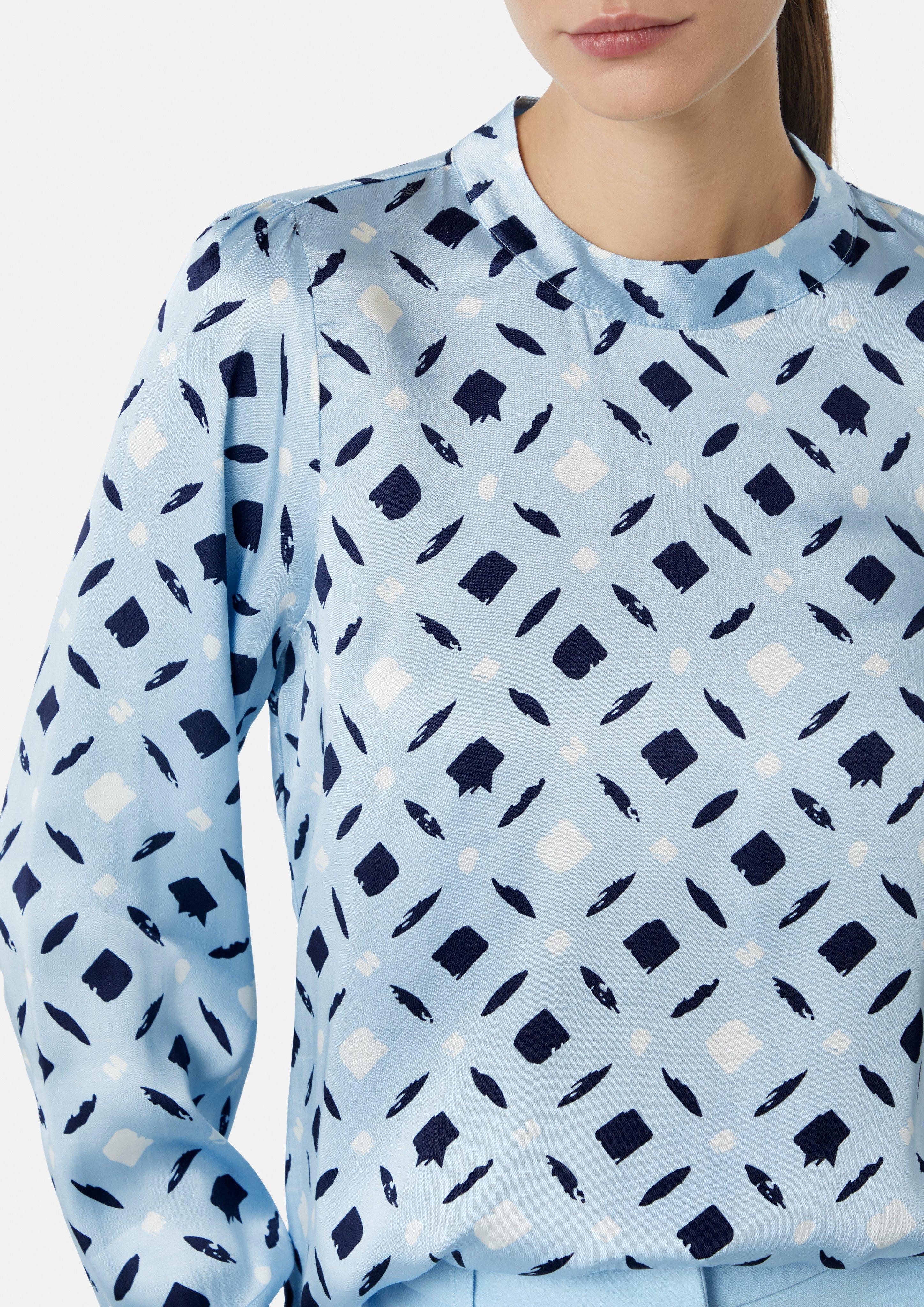 comma casual identity Langarmbluse Gemusterte Satinbluse günstig online kaufen