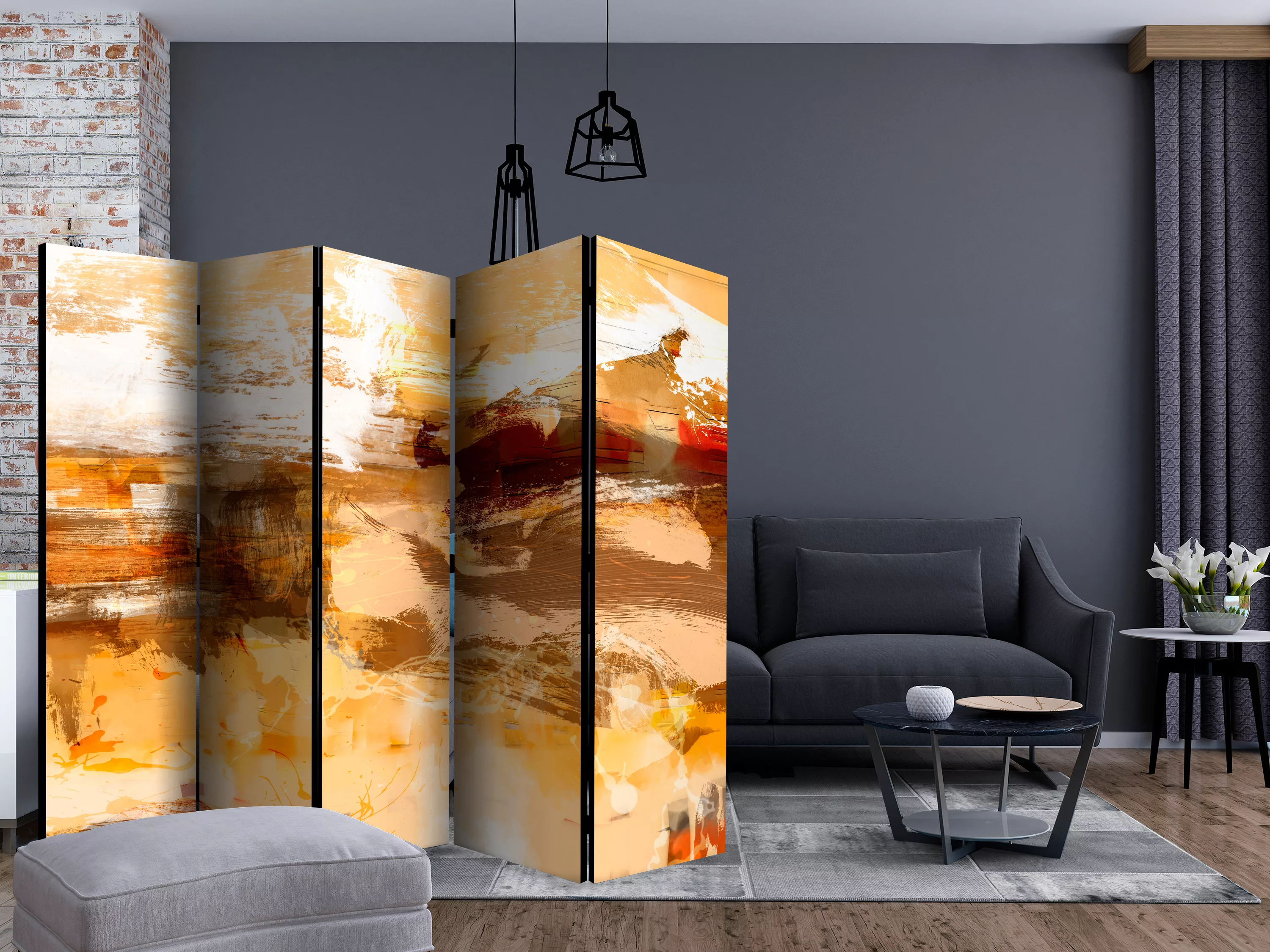 5-teiliges Paravent - Desert Storm Ii [room Dividers] günstig online kaufen