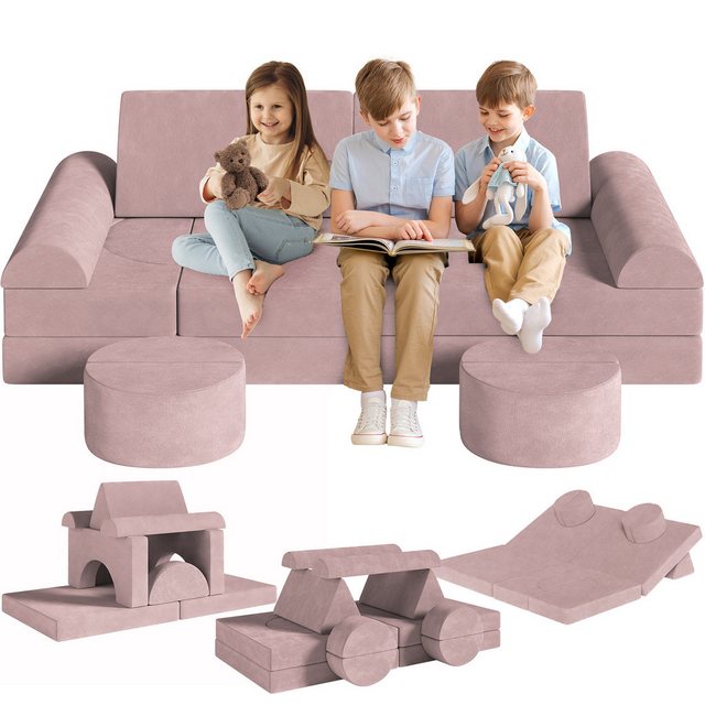 TLGREEN Kindersofa Spielsofa,14-Teilige Modulare Kinderspielcouch, Spielsof günstig online kaufen