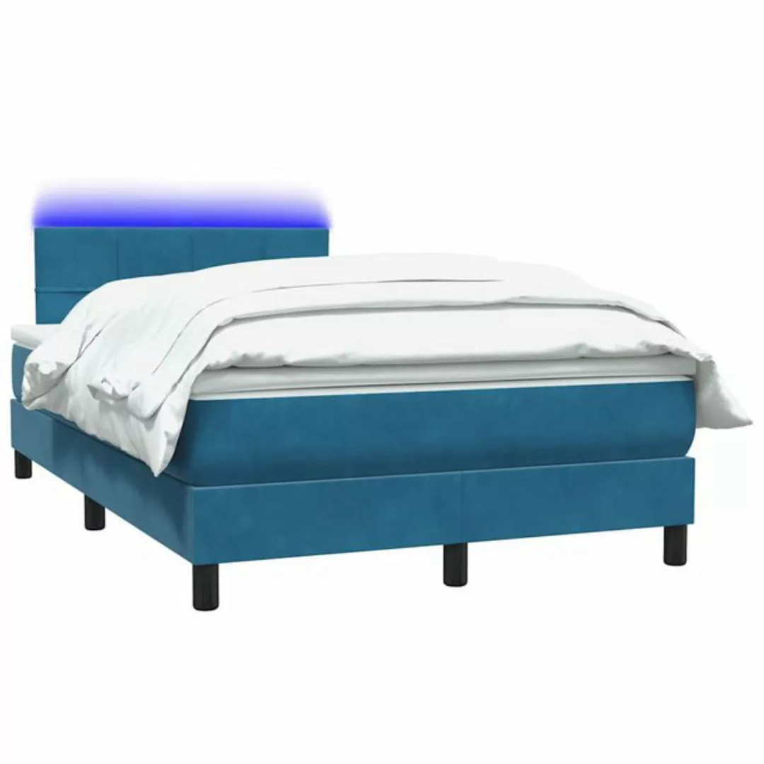 vidaXL Bett Boxspringbett mit Matratze Dunkelblau 120x220 cm Samt günstig online kaufen