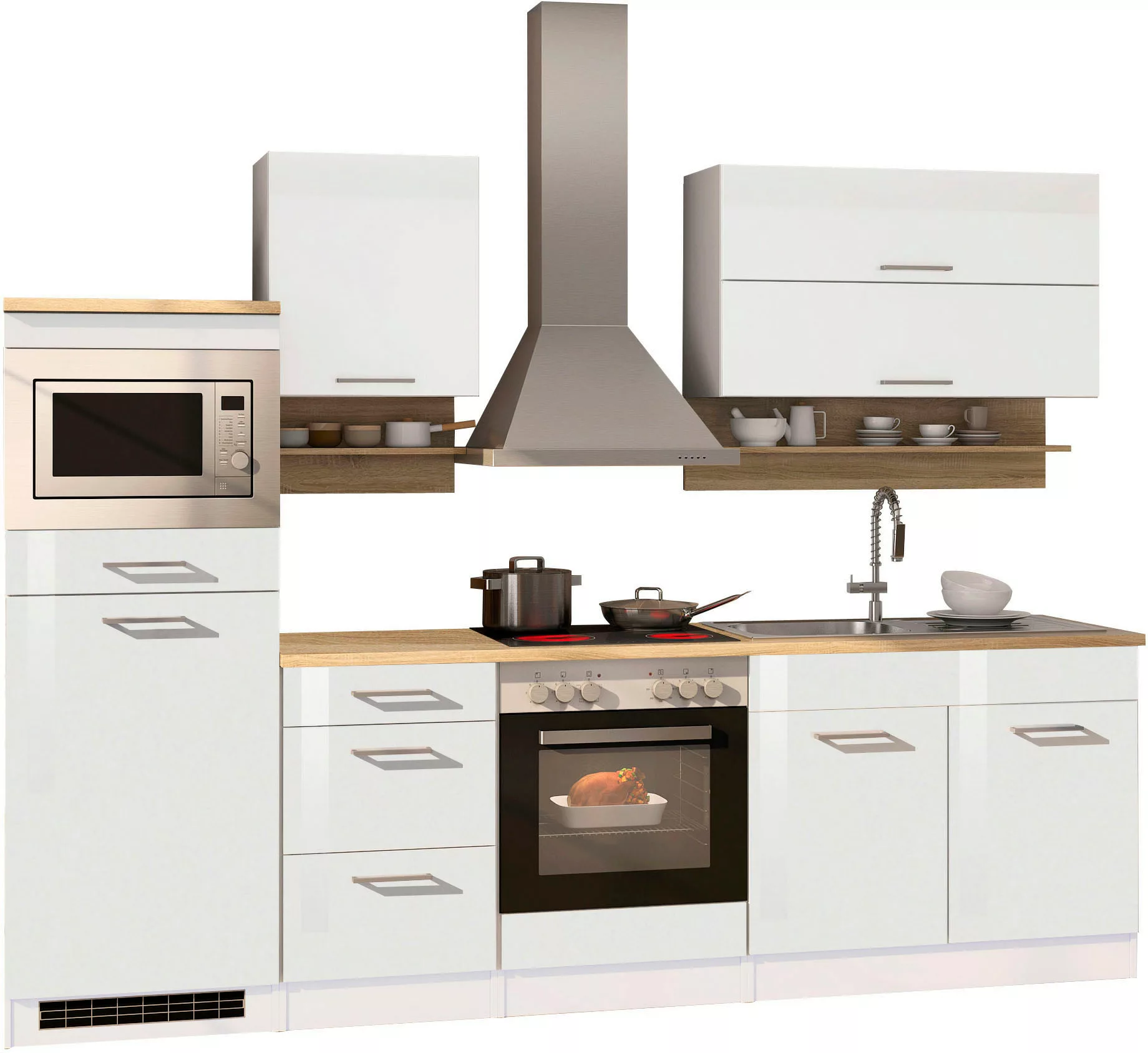 HELD MÖBEL Küchenzeile »Mailand«, mit Elektrogeräten, Breite 270 cm günstig online kaufen