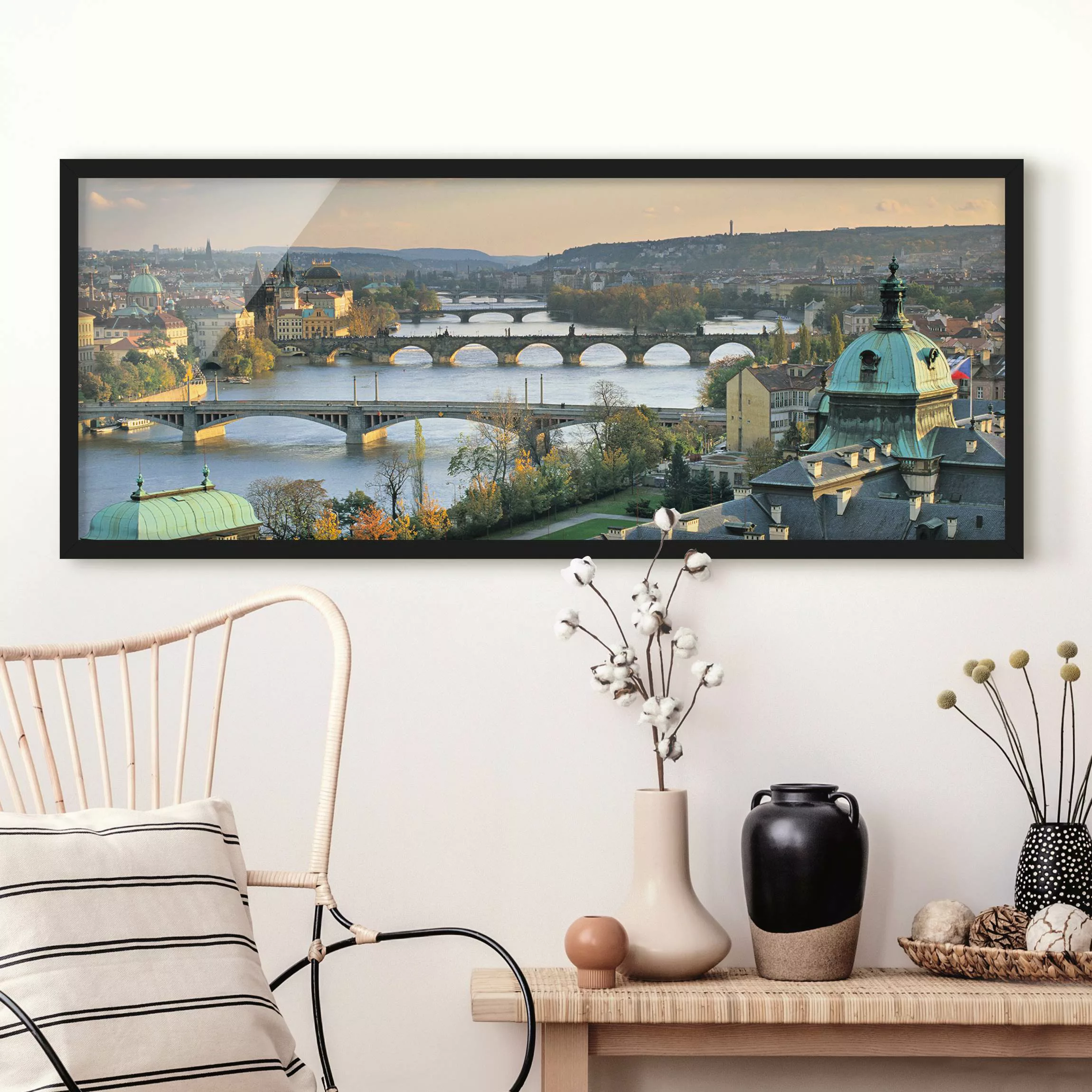 Bild mit Rahmen Architektur & Skyline - Panorama Prag günstig online kaufen