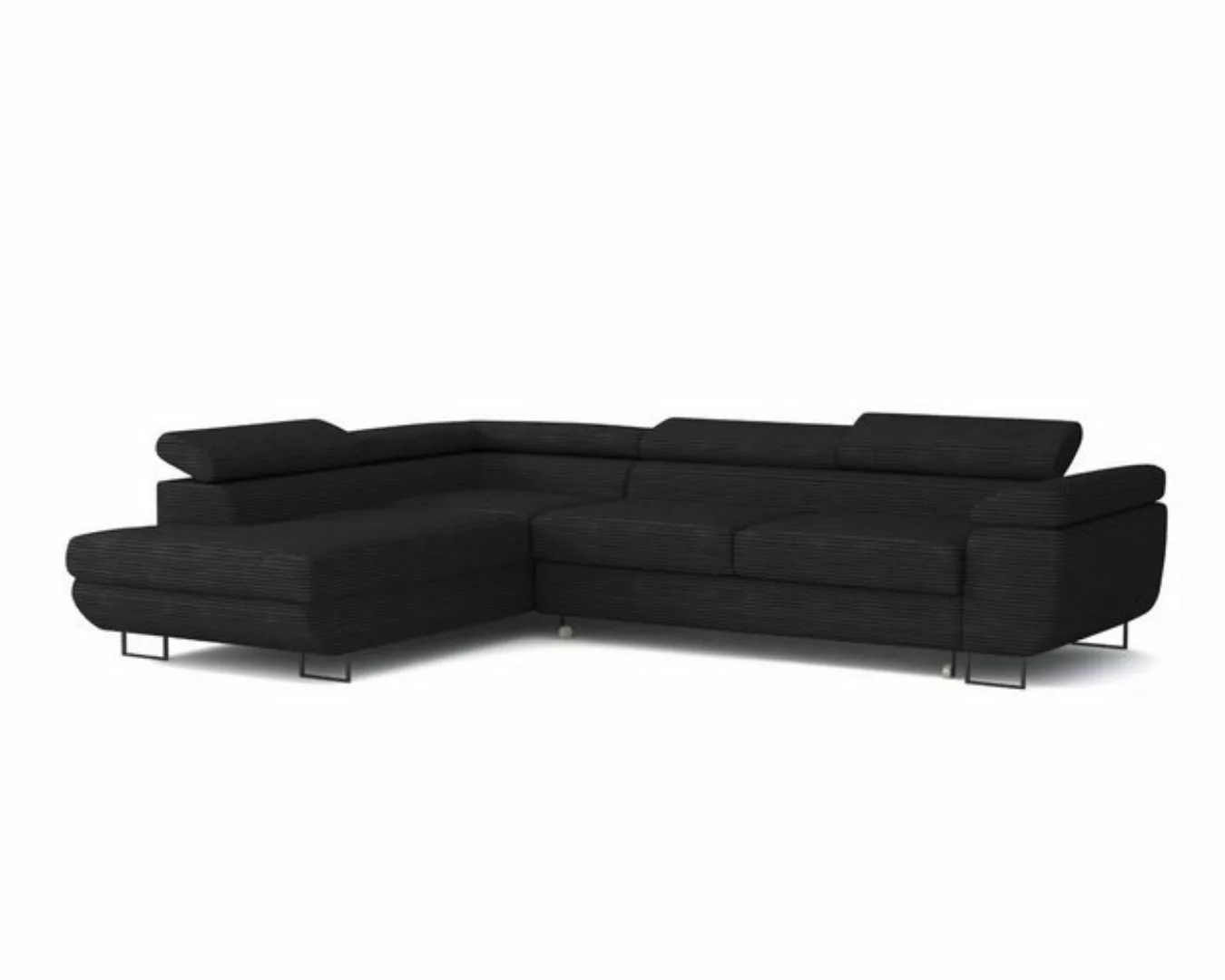 Deine Möbel 24 Wohnlandschaft ASTON Cord-Stoff Samt 277 cm breit Ecksofa So günstig online kaufen