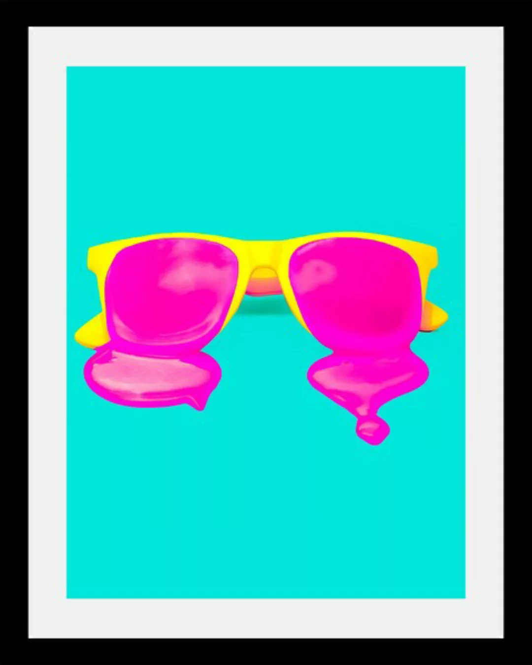 queence Bild »Brille«, Humor-Kunst, HD Premium Poster-Druck inkl. Holzrahme günstig online kaufen