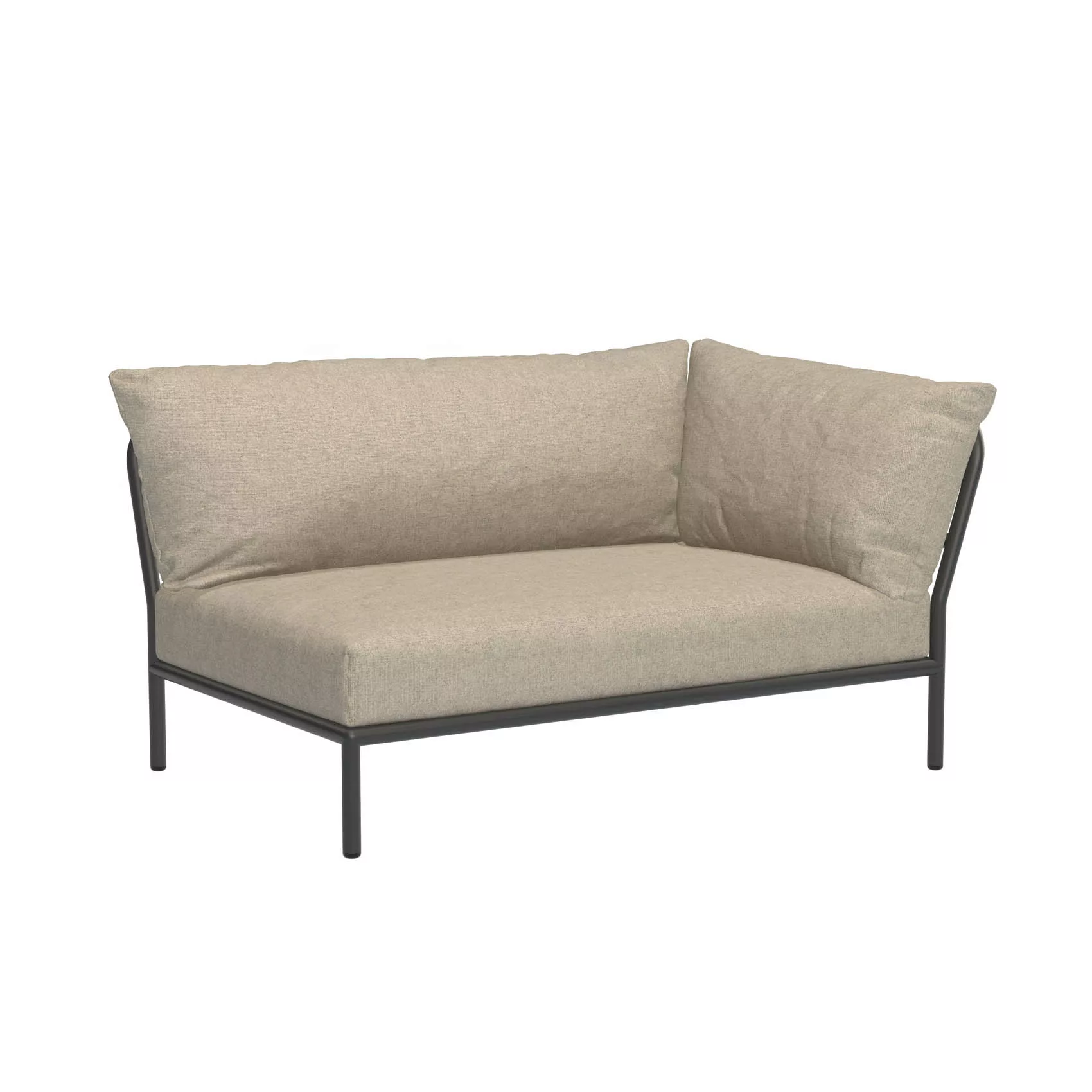 LEVEL2 Outdoor Sofa Lounge-Modul 2 Papyrus Dunkelgrau Rechts günstig online kaufen