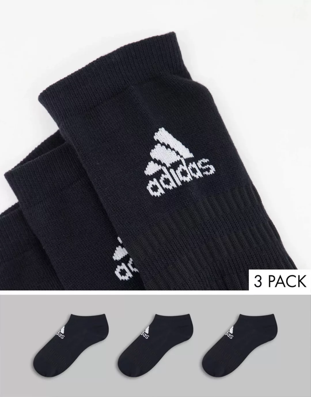 Adidas Light Low Socken 3 Paare EU 37-39 Black / Black / Black günstig online kaufen