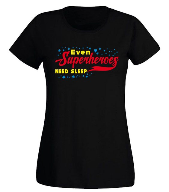 G-graphics T-Shirt Damen T-Shirt - Even Superheroes need sleep mit trendige günstig online kaufen