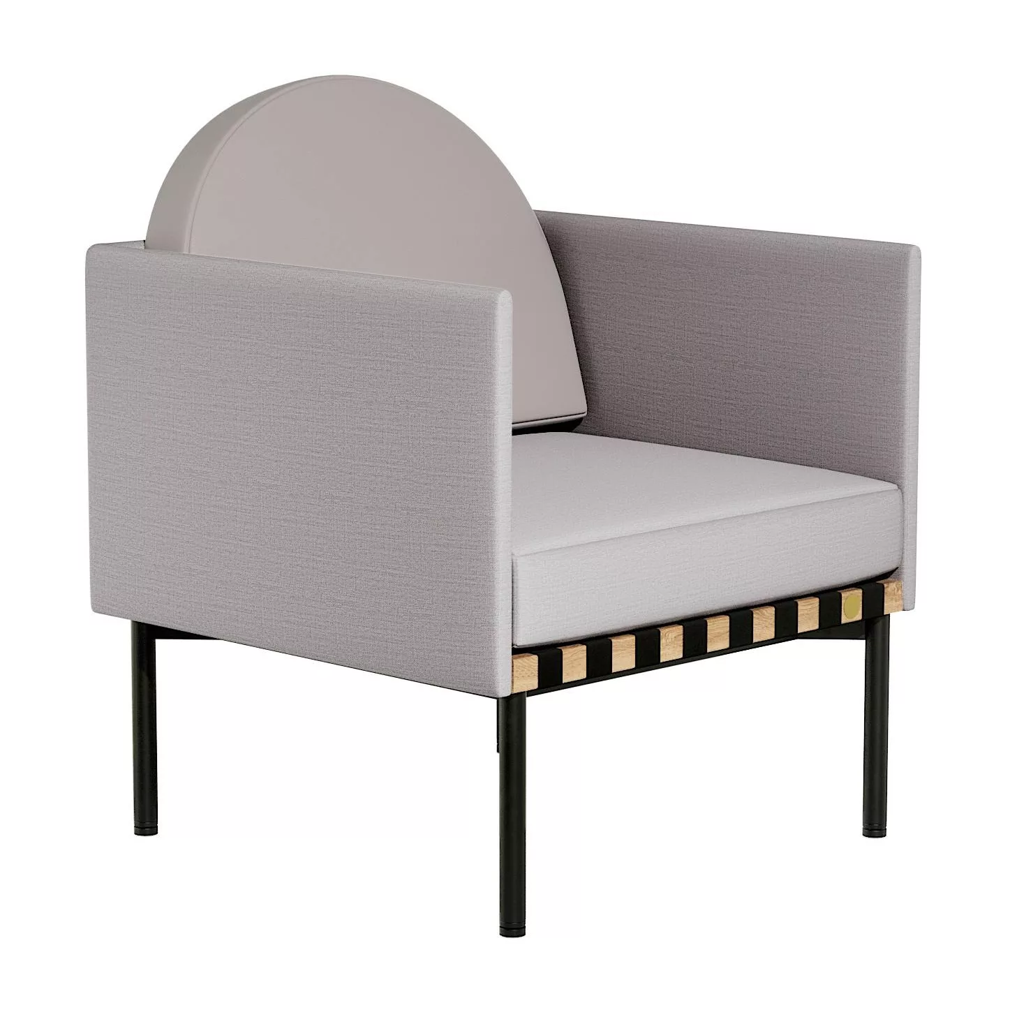 Petite Friture - Grid Sessel mit 2 Armlehnen Gestell Eiche - beige-grau/Sto günstig online kaufen