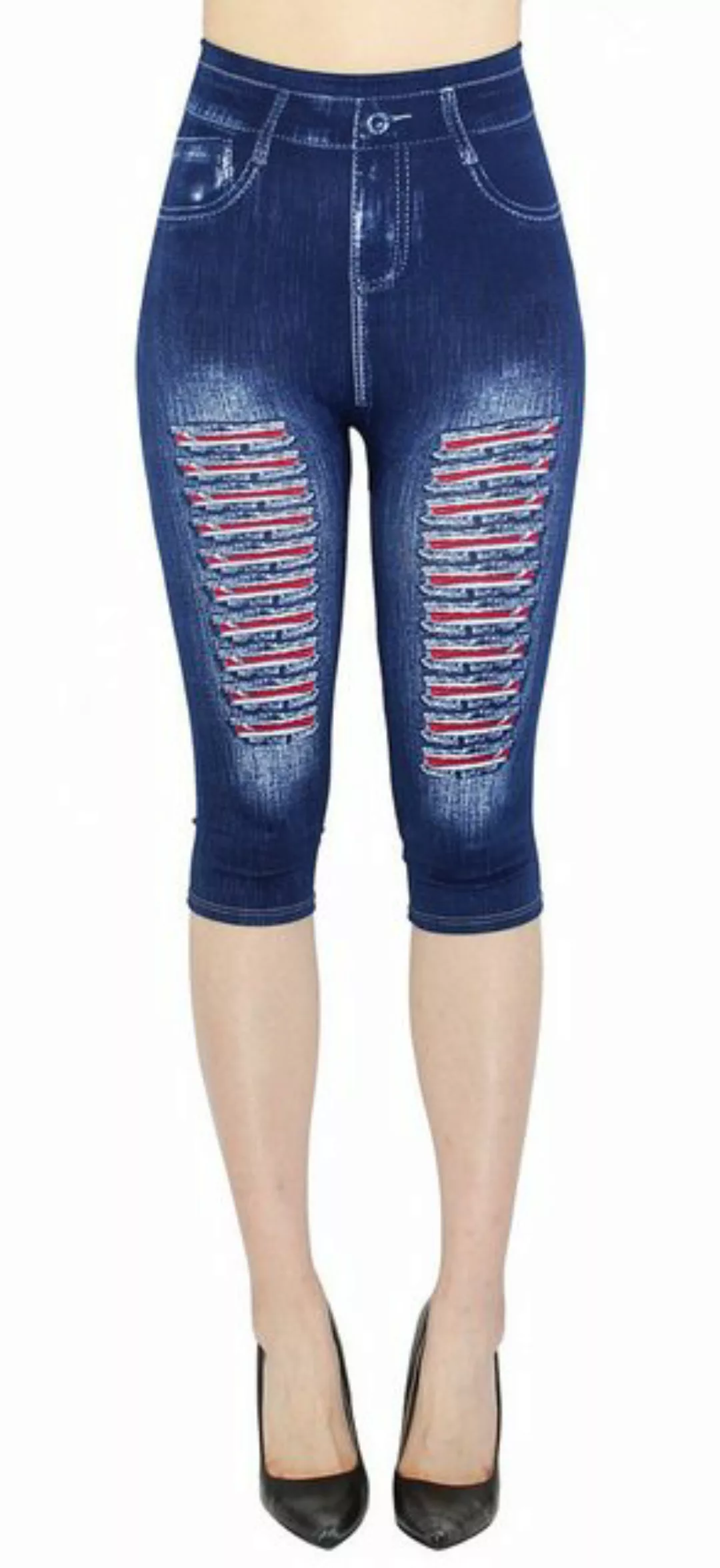 dy_mode Caprileggings Capri Jeggings Damen 3/4 Leggings High Waist Sommerle günstig online kaufen