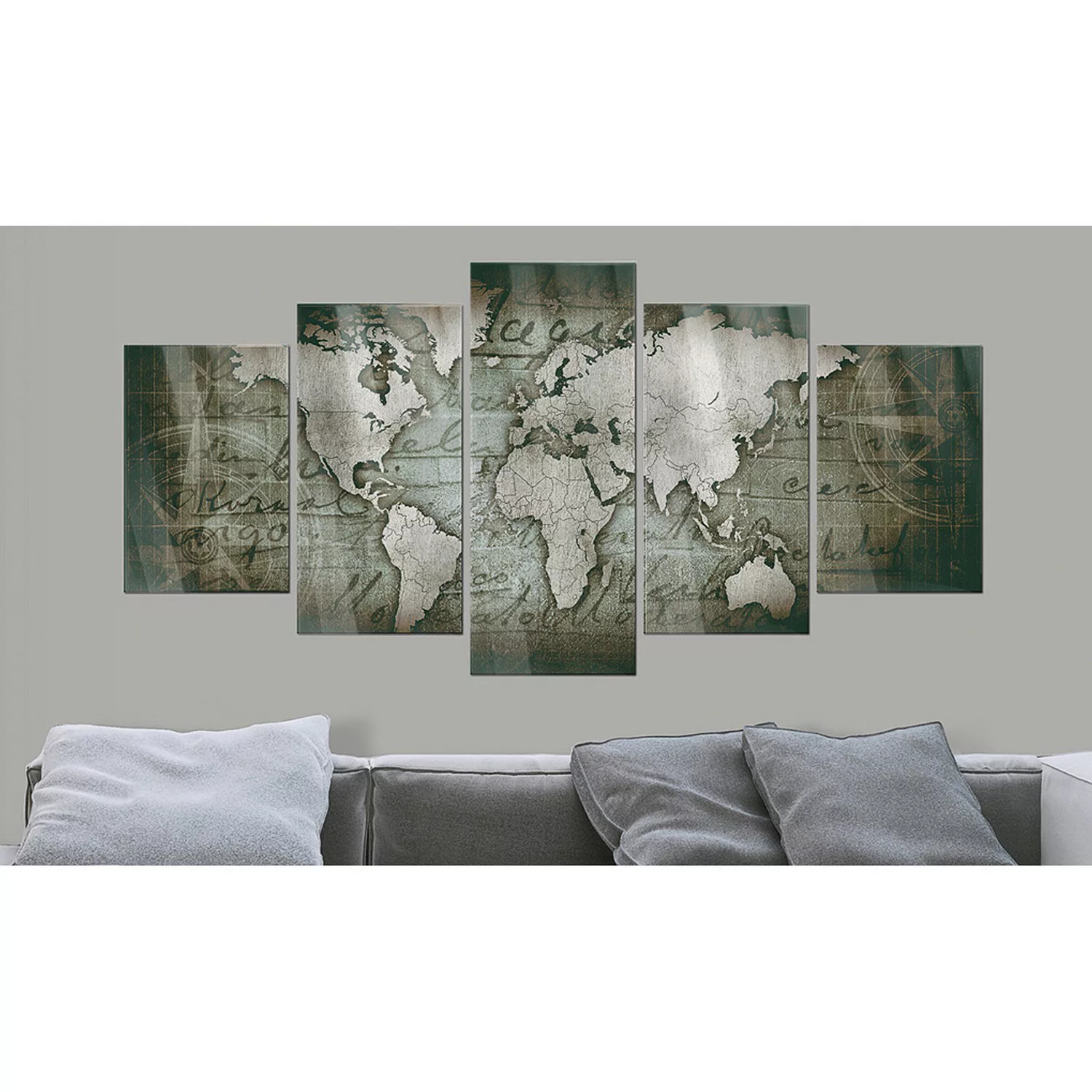 home24 Acrylglasbild Bronze Map III günstig online kaufen
