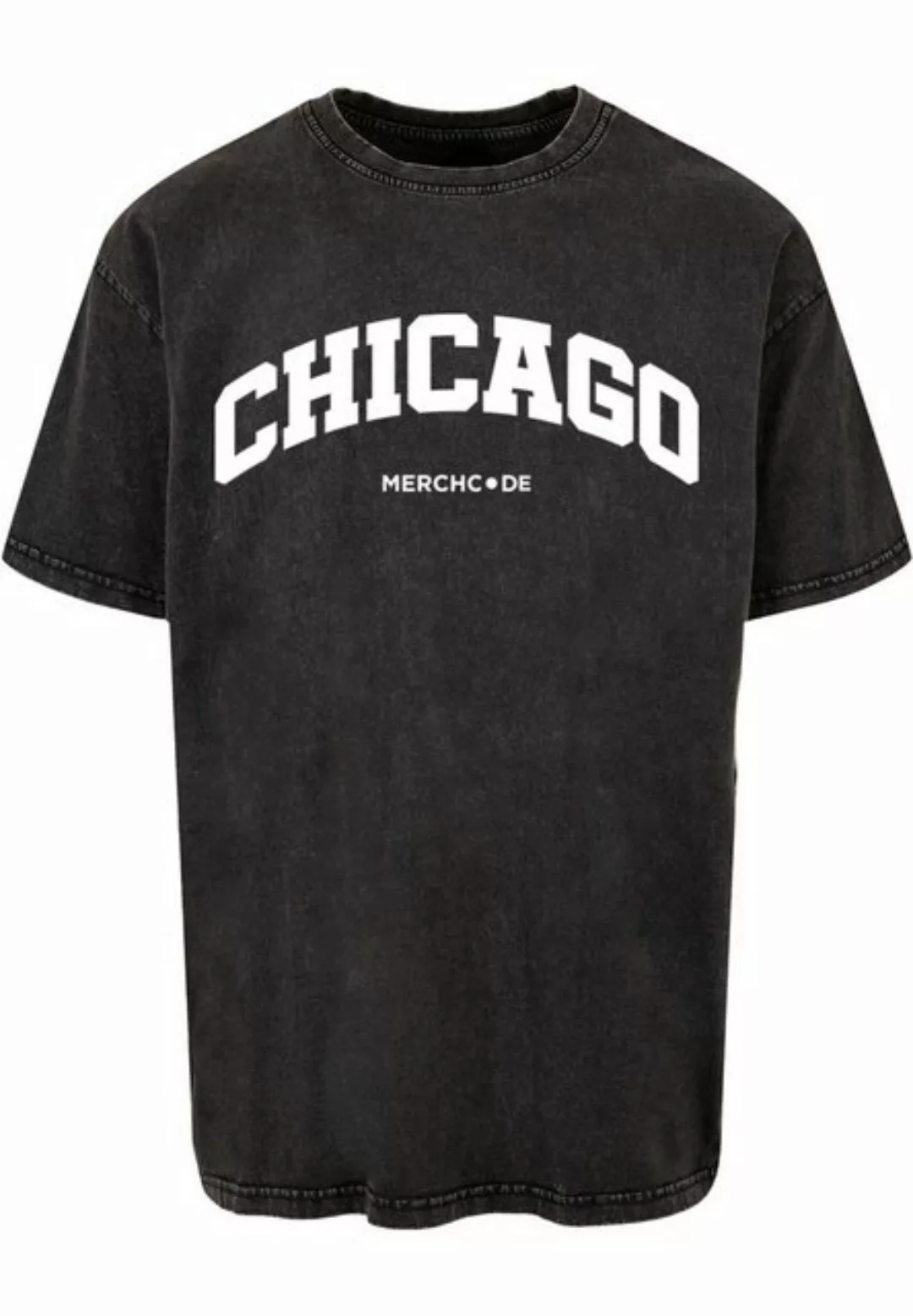 Merchcode T-Shirt Merchcode Herren Chicago Wording - Acid Washed Oversize T günstig online kaufen