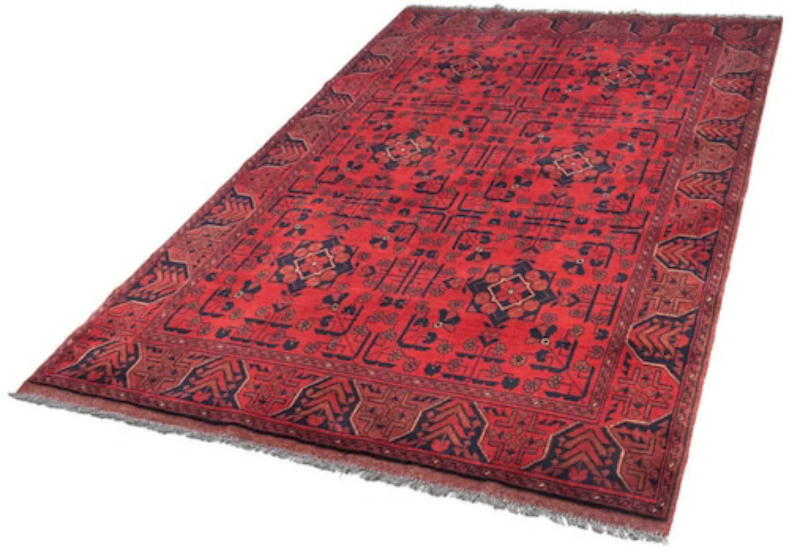 morgenland Wollteppich »Khal Mohammadi Durchgemustert Rosso 193 x 129 cm«, günstig online kaufen