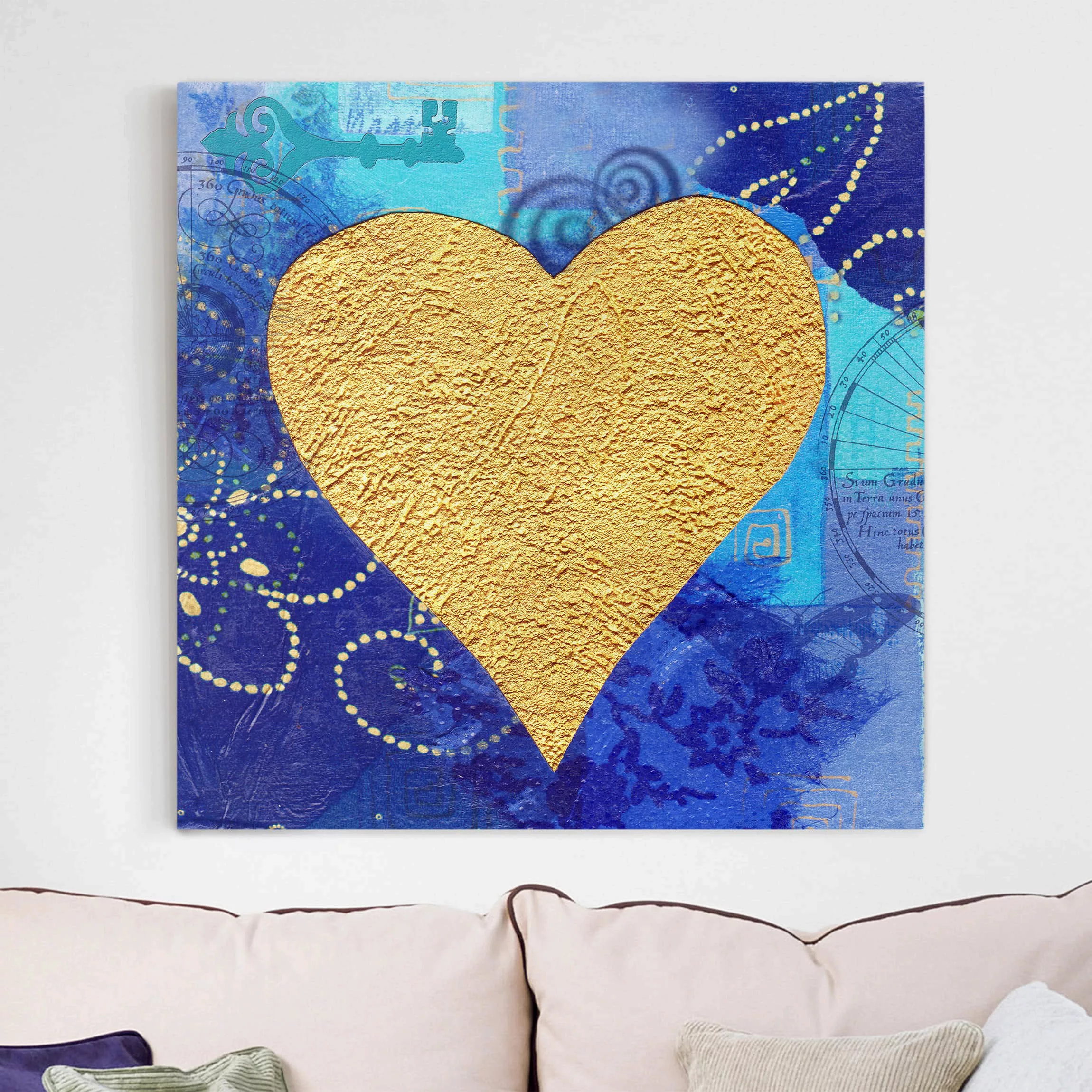 Leinwandbild Liebe - Quadrat Heart of Gold günstig online kaufen