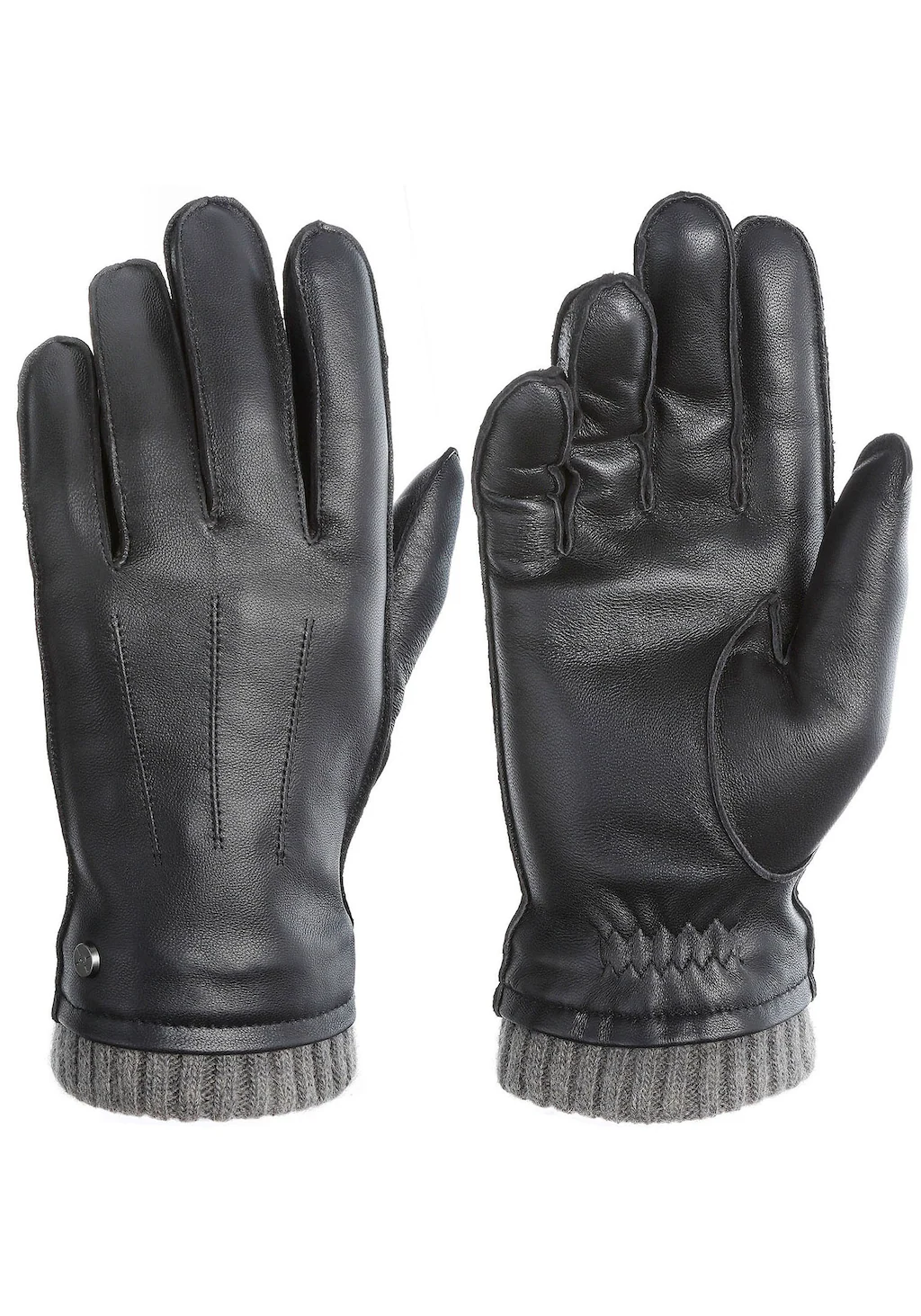PEARLWOOD Lederhandschuhe "JACKSON", (1 Paar), Strickbündchen, dekorative Z günstig online kaufen