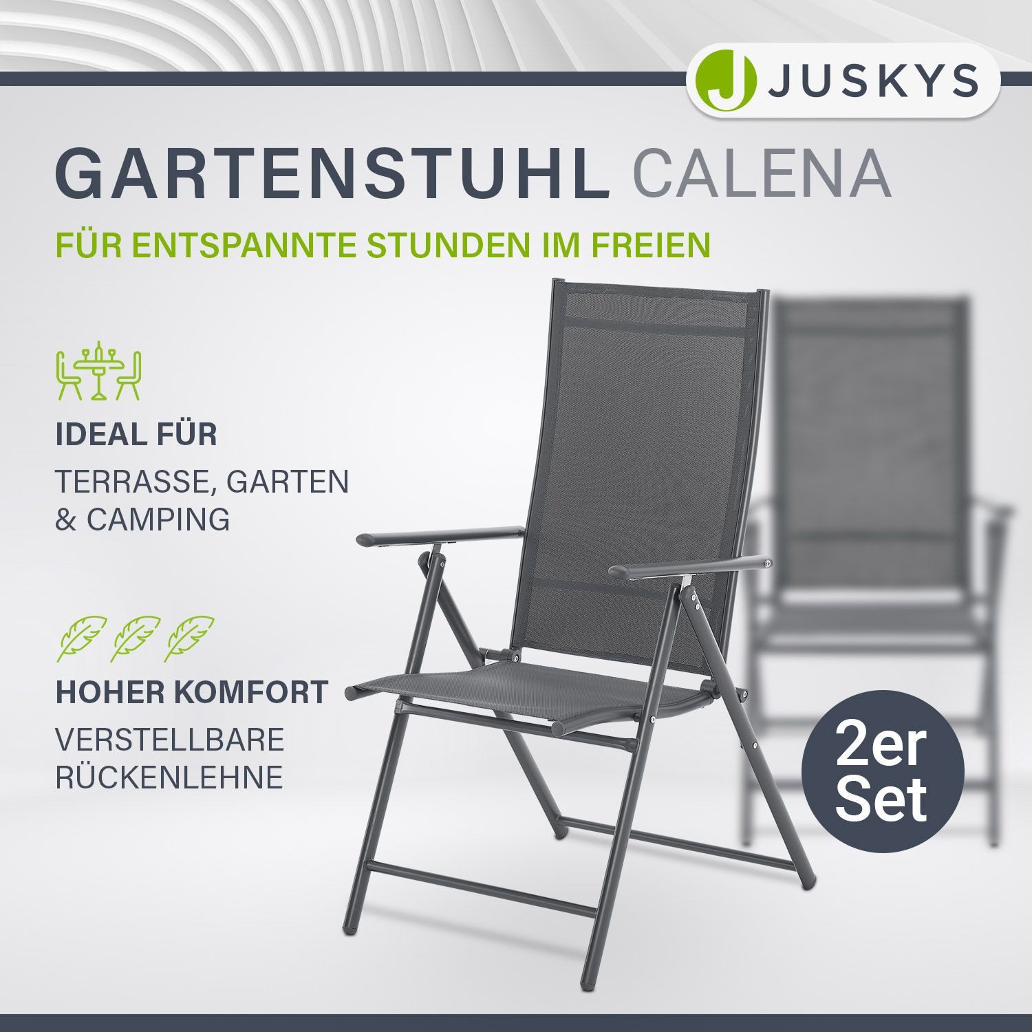 Juskys Gartenstuhl Calena (2 St), 7-fach günstig online kaufen