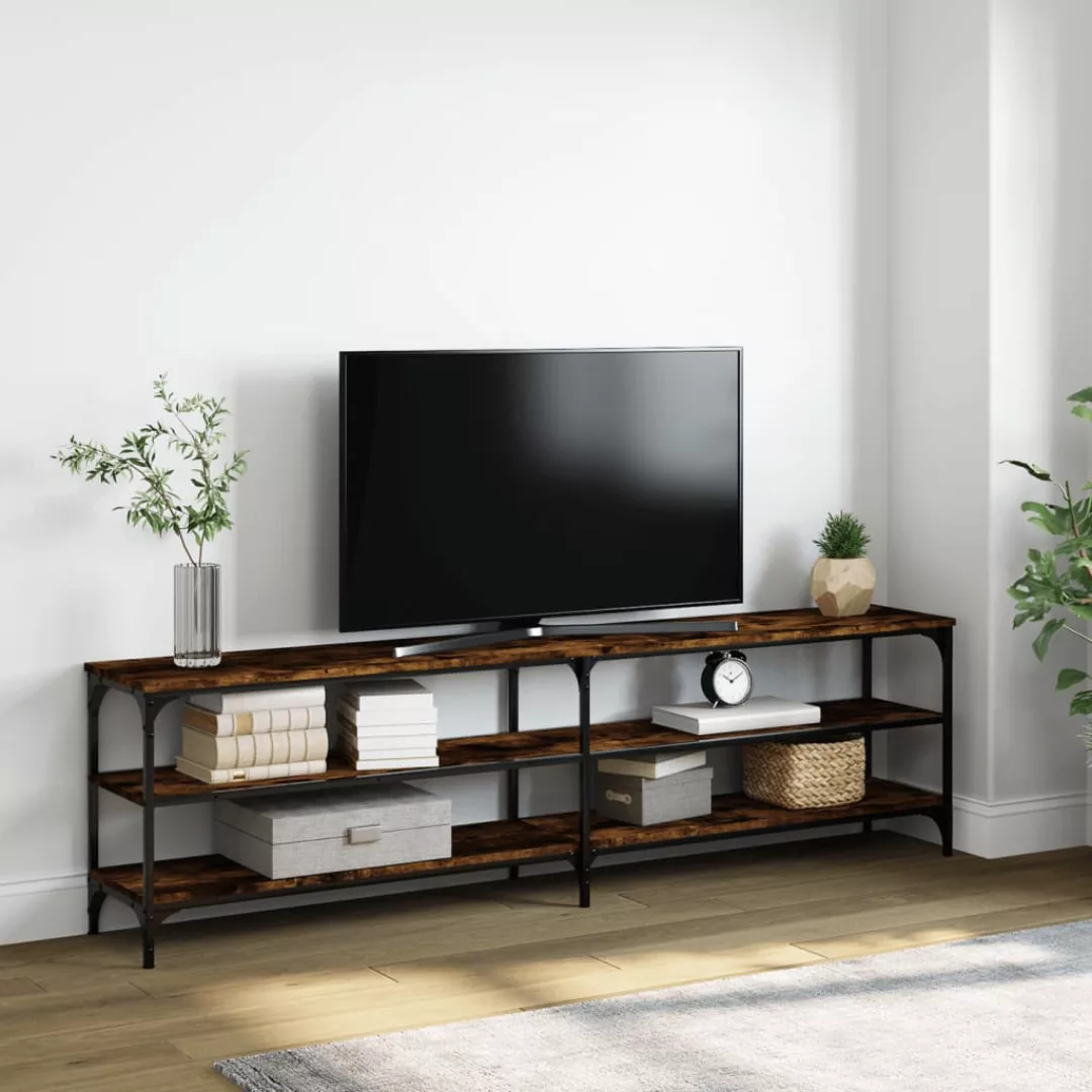 Vidaxl Tv-schrank Räuchereiche 180x30x50 Cm Holzwerkstoff Und Metall günstig online kaufen