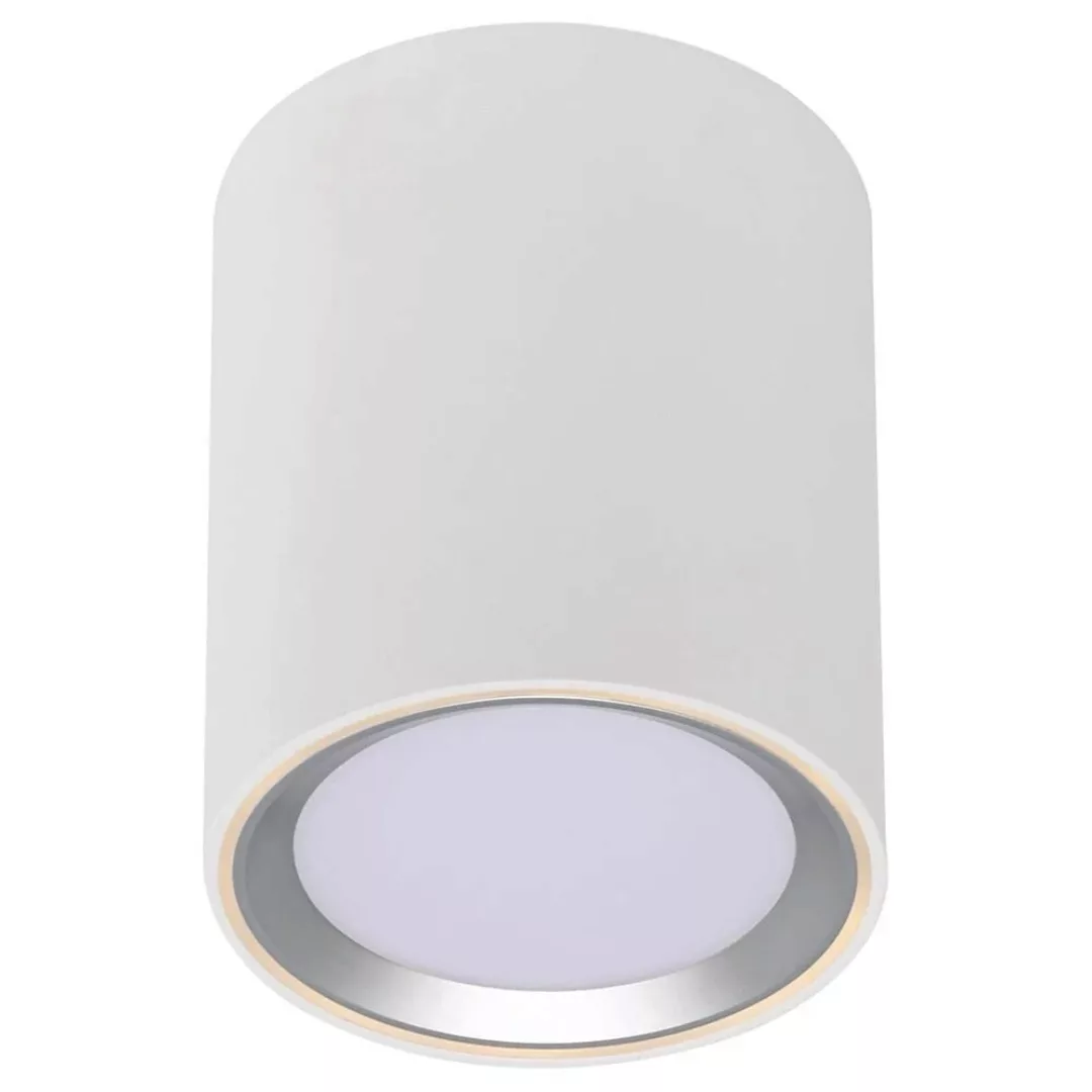 LED Aufbauleuchte Fallon long weiß Ring in Stahl-gebürstet 120 mm günstig online kaufen