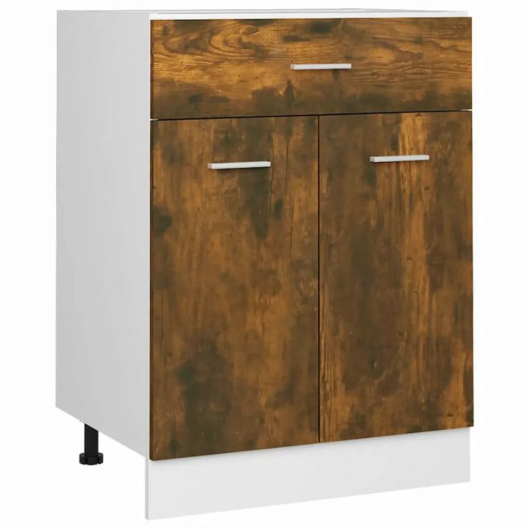 vidaXL Hängeschrank Unterschrank mit Schublade Räuchereiche 60x46x81,5 cm K günstig online kaufen