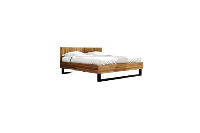 Natur24 Einzelbett Bett Leeds Sonderlänge 140x210 Wildeiche Holzkopfteil un günstig online kaufen