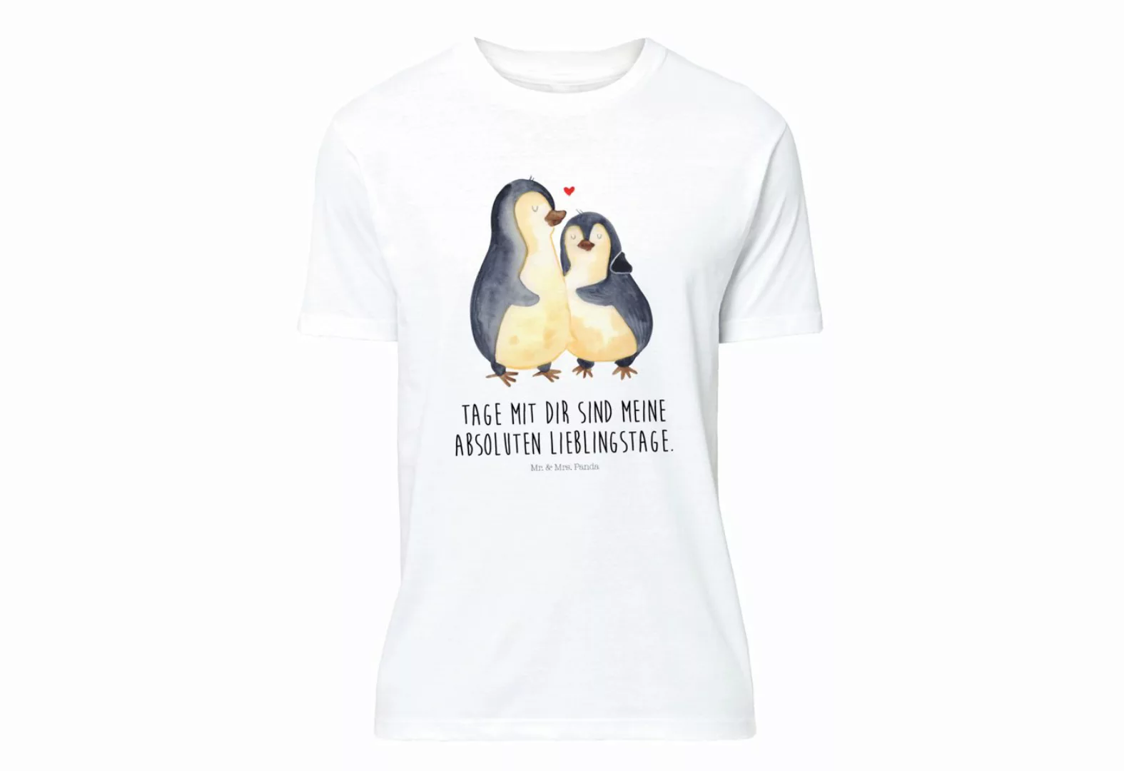 Mr. & Mrs. Panda T-Shirt Pinguin umarmend - Weiß - Geschenk, Nachthemd, T-S günstig online kaufen