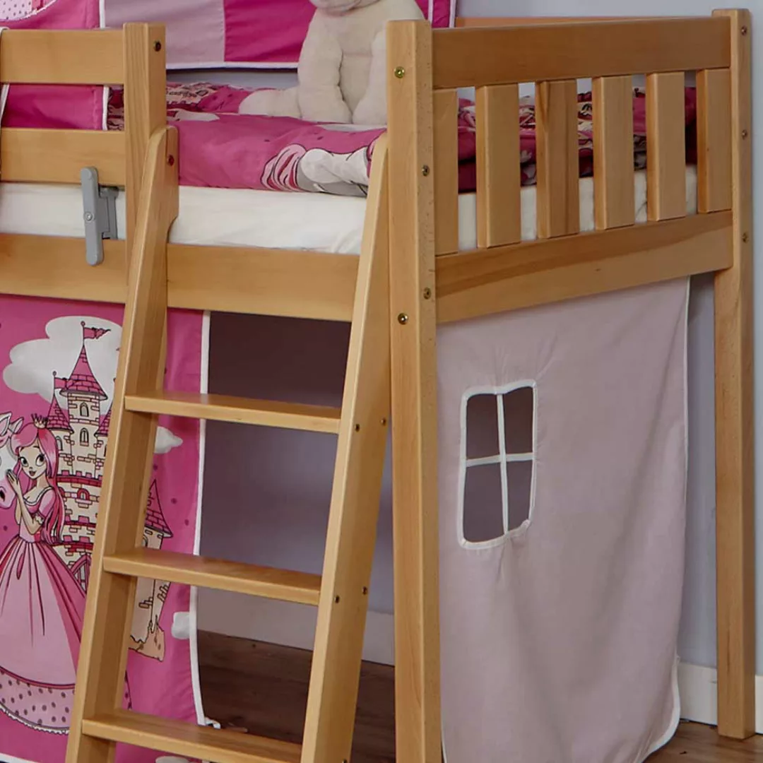 Halbhohes Kinderbett im Prinzessin Design Rutsche günstig online kaufen