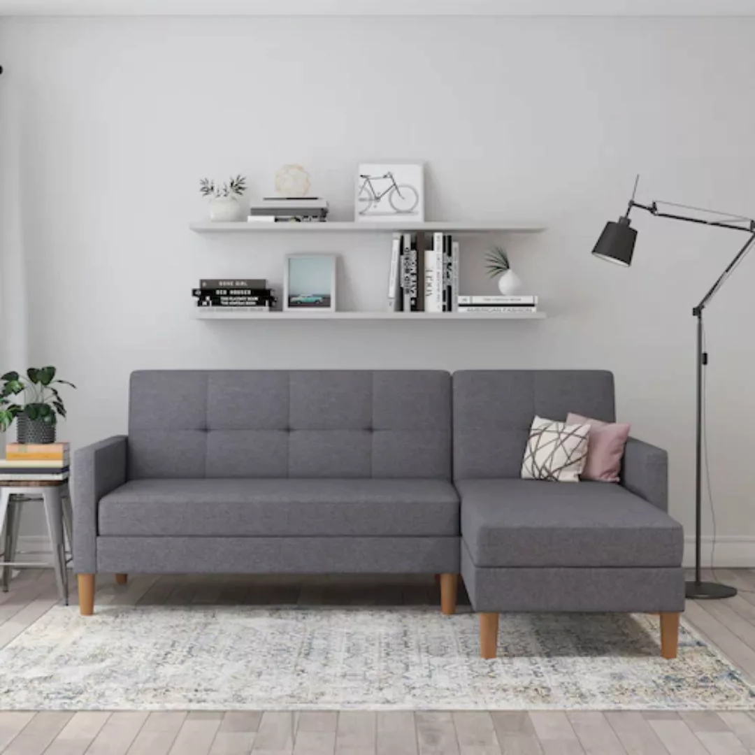 Dorel Home Ecksofa »Lilly, L-Form,«, mit Bett-Funktion, Recamiere beidseiti günstig online kaufen