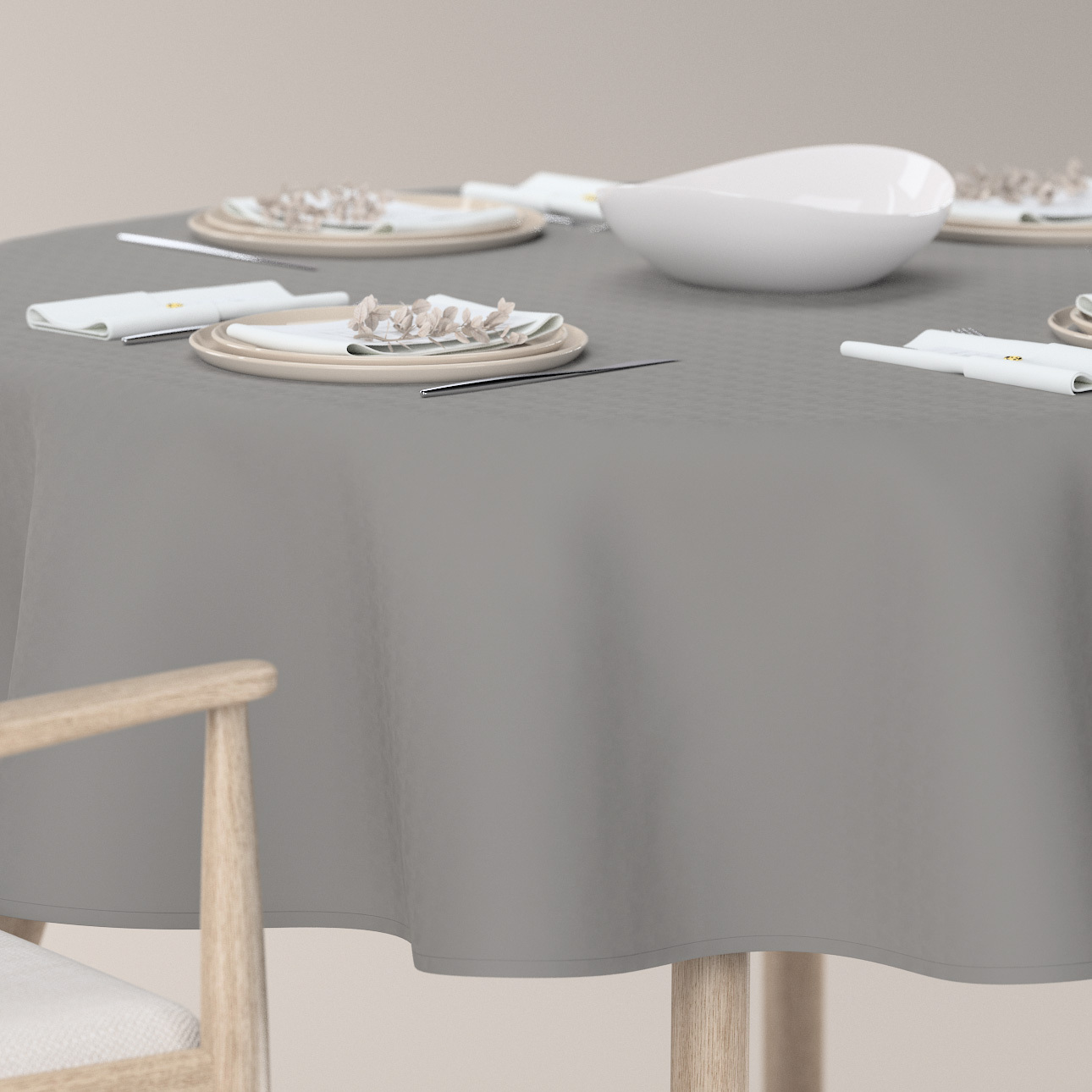 Runde Tischdecke, grau, Crema (144-70) günstig online kaufen