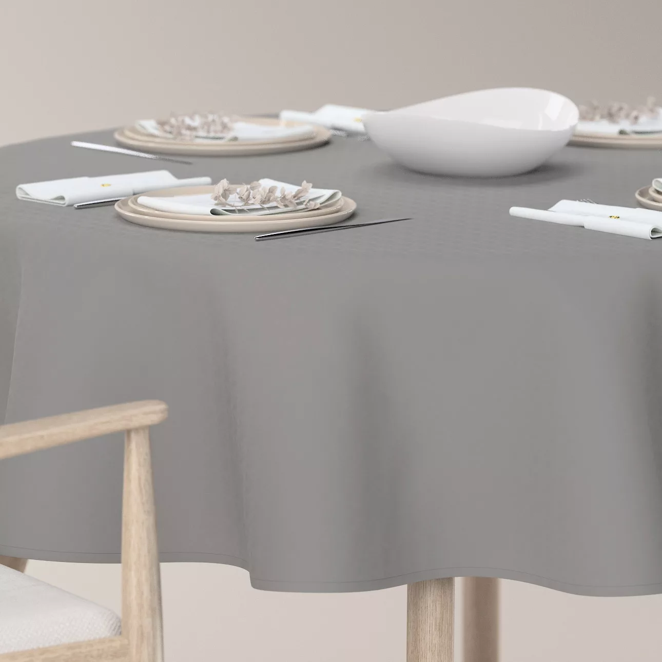 Runde Tischdecke, grau, Crema (144-70) günstig online kaufen