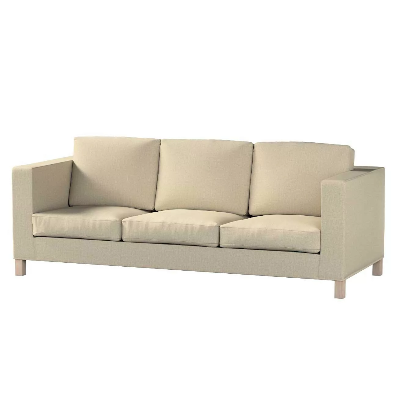 Bezug für Karlanda 3-Sitzer Sofa nicht ausklappbar, kurz, beige- grau, Bezu günstig online kaufen