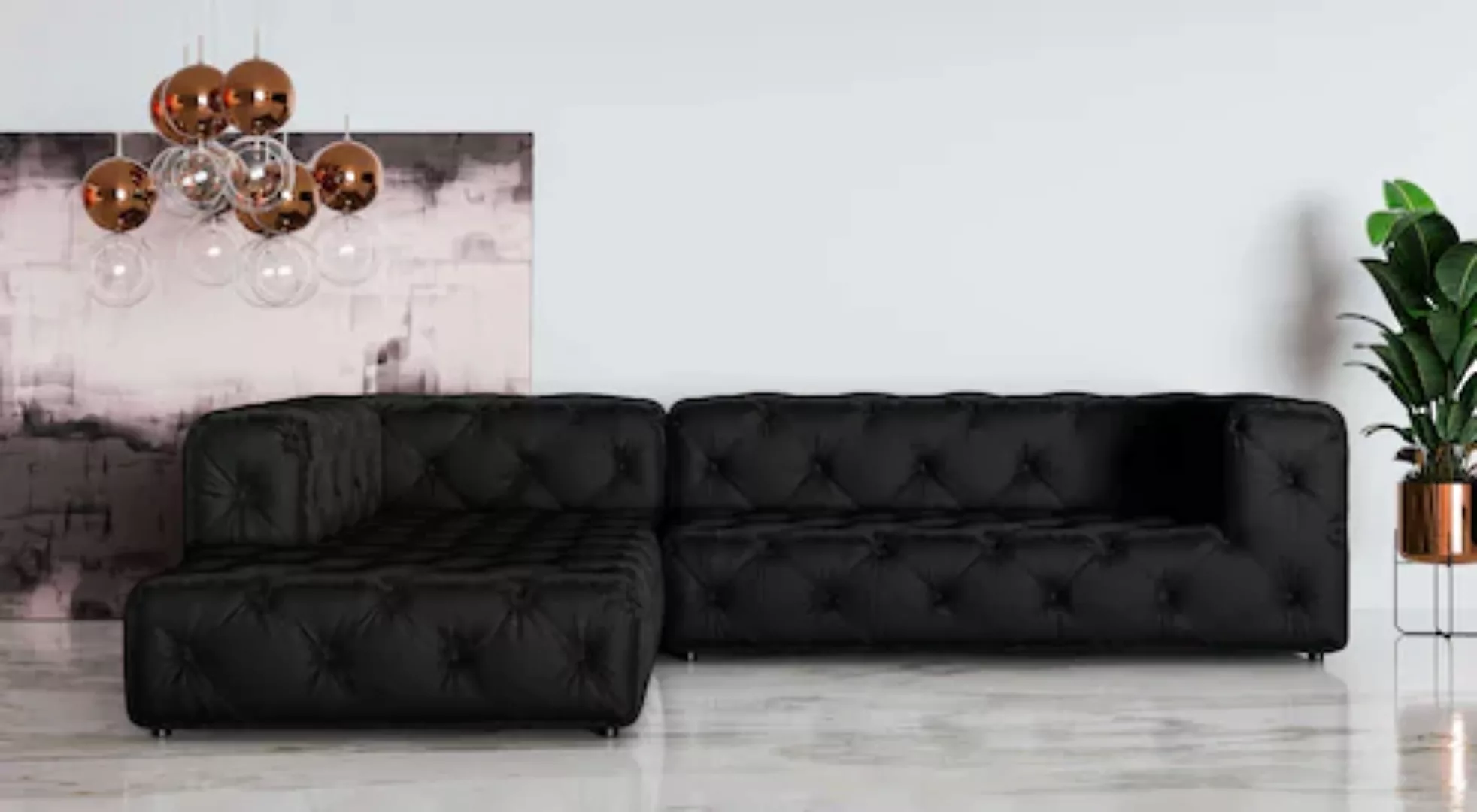 Places of Style Ecksofa »FOLLINA«, L-Form, mit klassischer Chesterfield-Kno günstig online kaufen