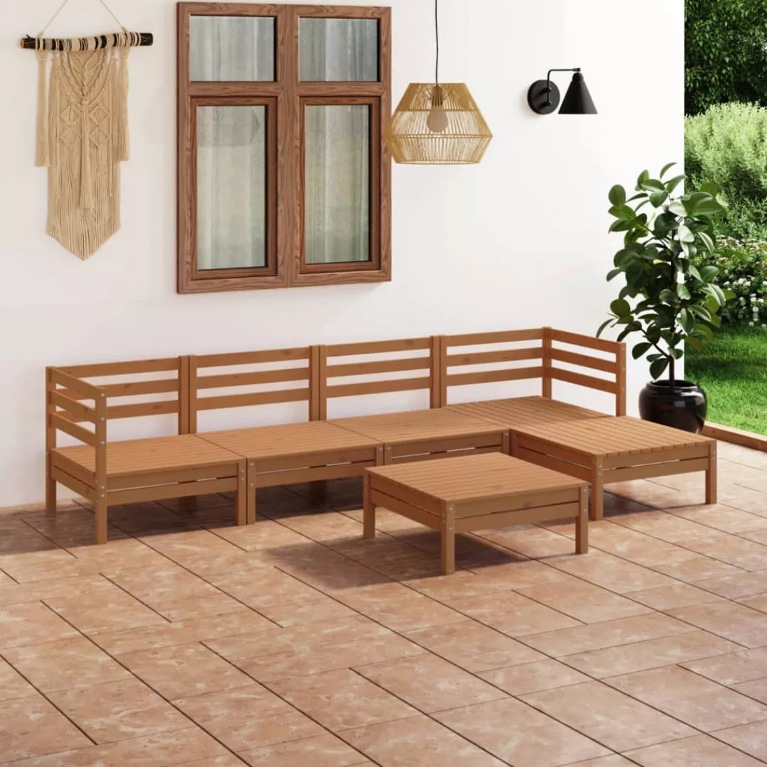 6-tlg. Garten-lounge-set Massivholz Kiefer Honigbraun günstig online kaufen