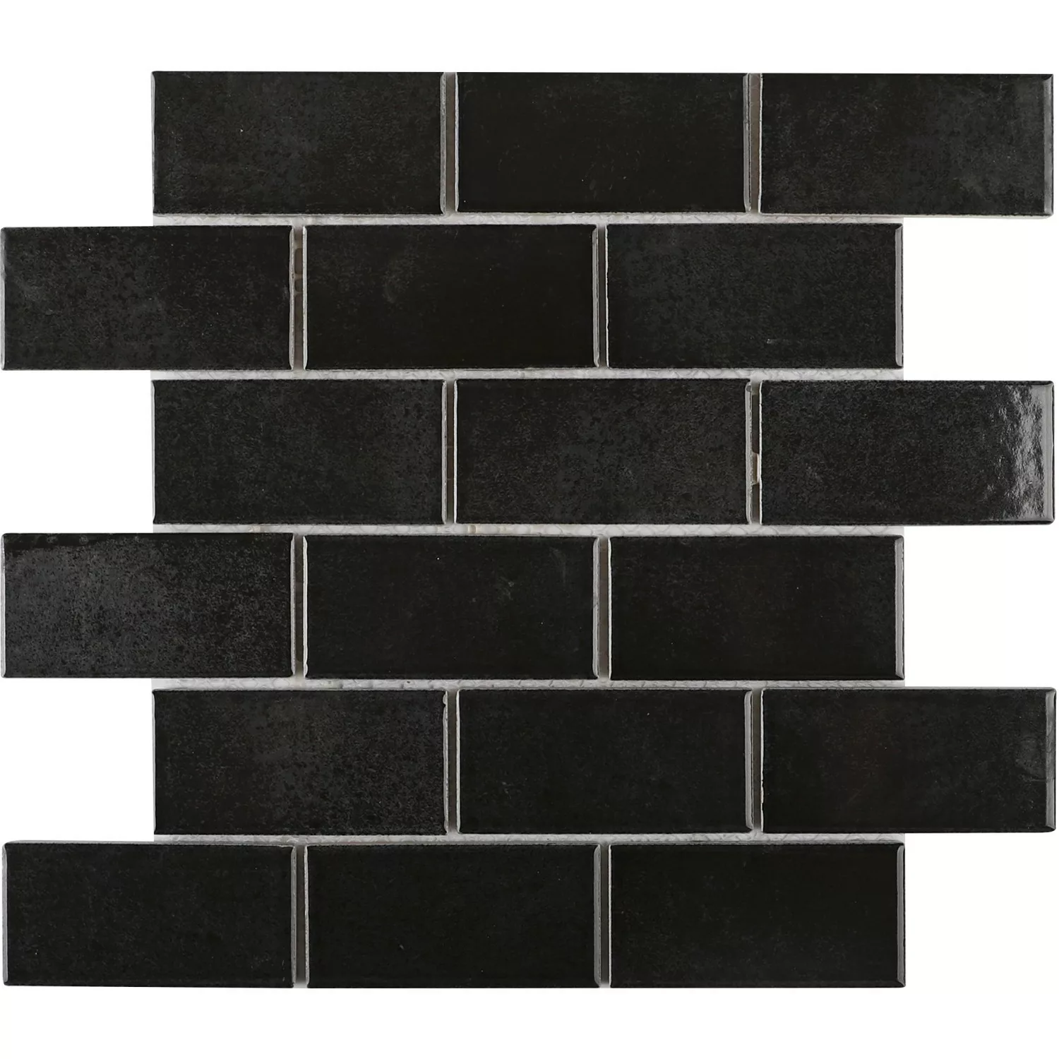 Mosaikmatte Castello Brick Keramik Schwarz 30,3 cm x 30,6 cm günstig online kaufen
