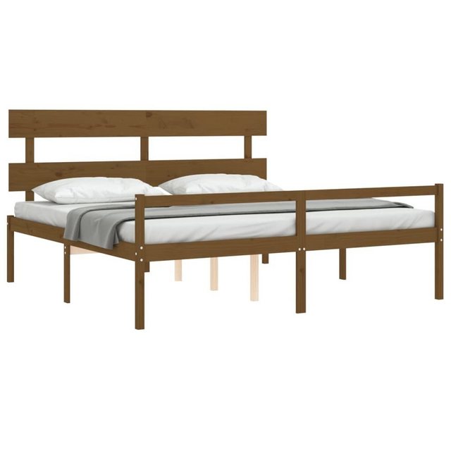 furnicato Bett Seniorenbett mit Kopfteil 200x200 cm Honigbraun Massivholz ( günstig online kaufen