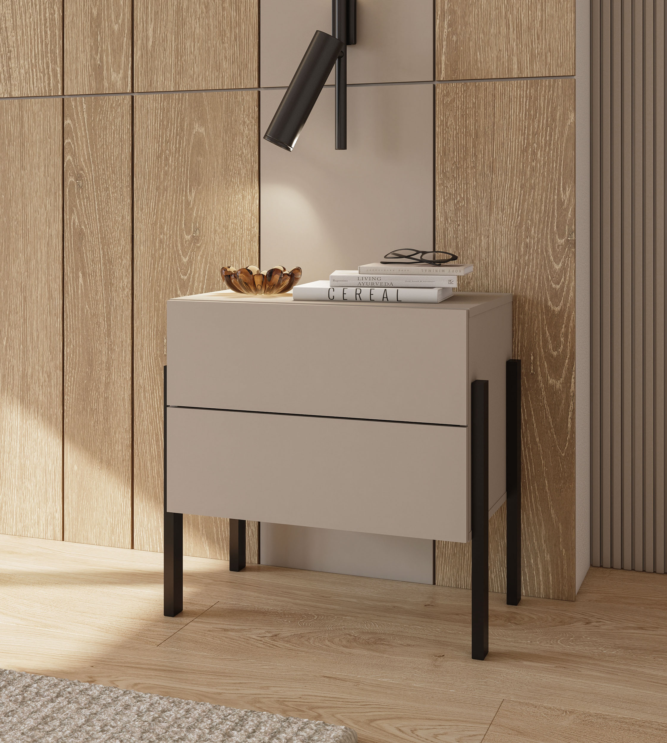 Home affaire Nachtkommode "Jukon, Breite 59 cm, moderne Kommode mit zwei Sc günstig online kaufen