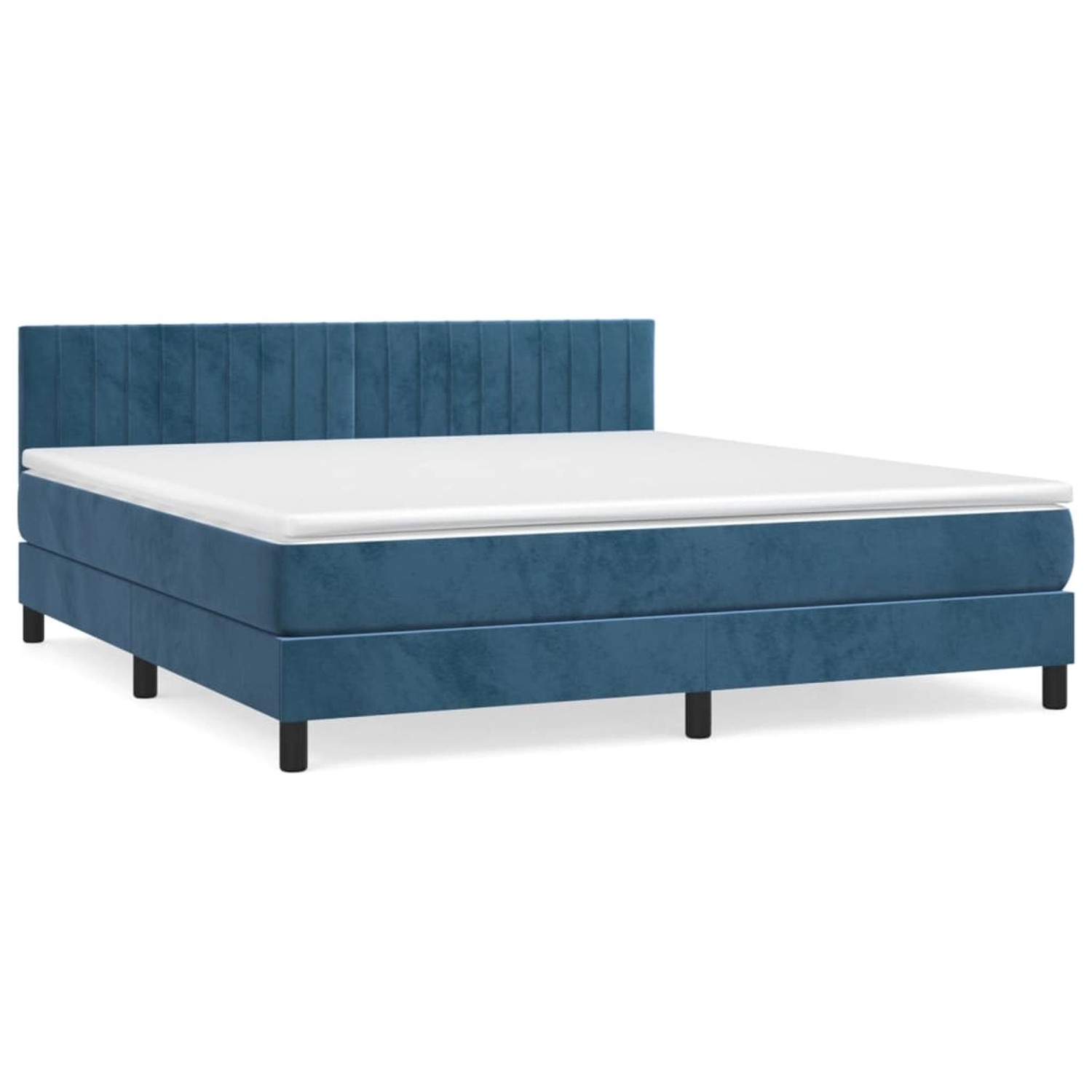 vidaXL Boxspringbett mit Matratze Dunkelblau 180x200 cm Samt1350728 günstig online kaufen