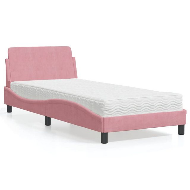 vidaXL Bett Bett mit Matratze Rosa 90x190 cm Samt günstig online kaufen