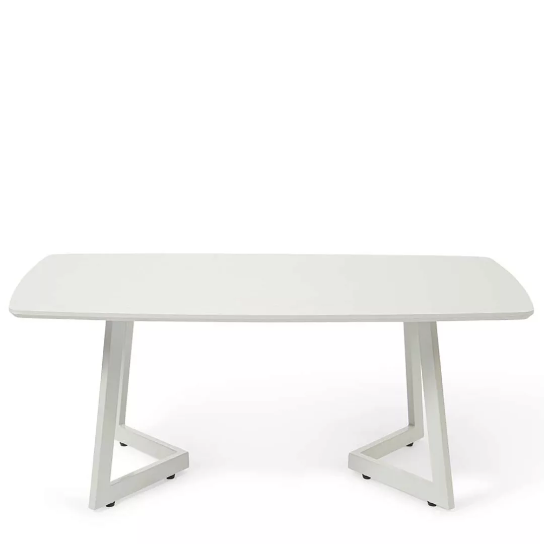 Weißer Wohnzimmer Tisch 110x46x60 cm Metall Bügelgestell günstig online kaufen