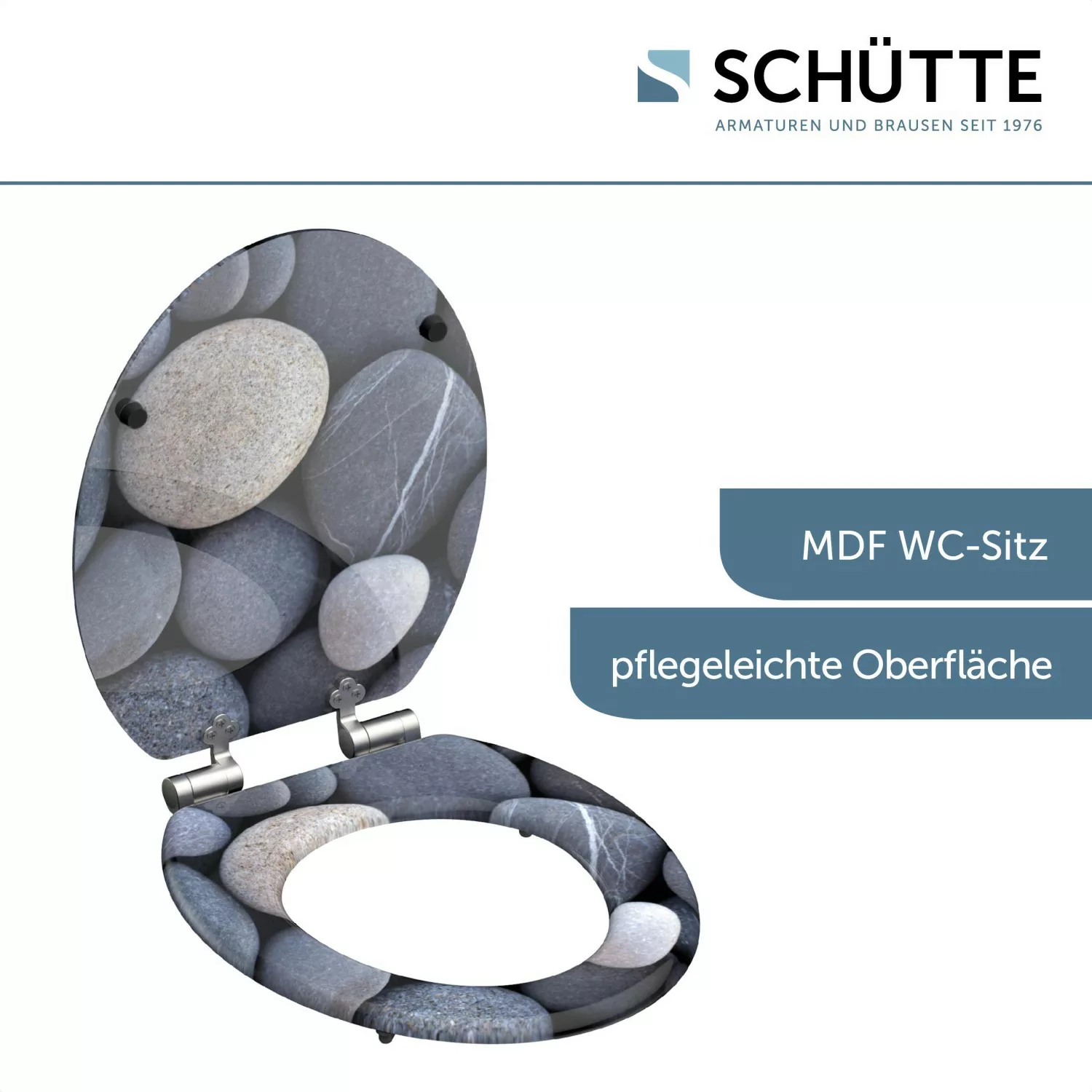 Schütte WC-Sitz »GREY STONES«, mit Absenkautomatik und Holzkern, MDF günstig online kaufen