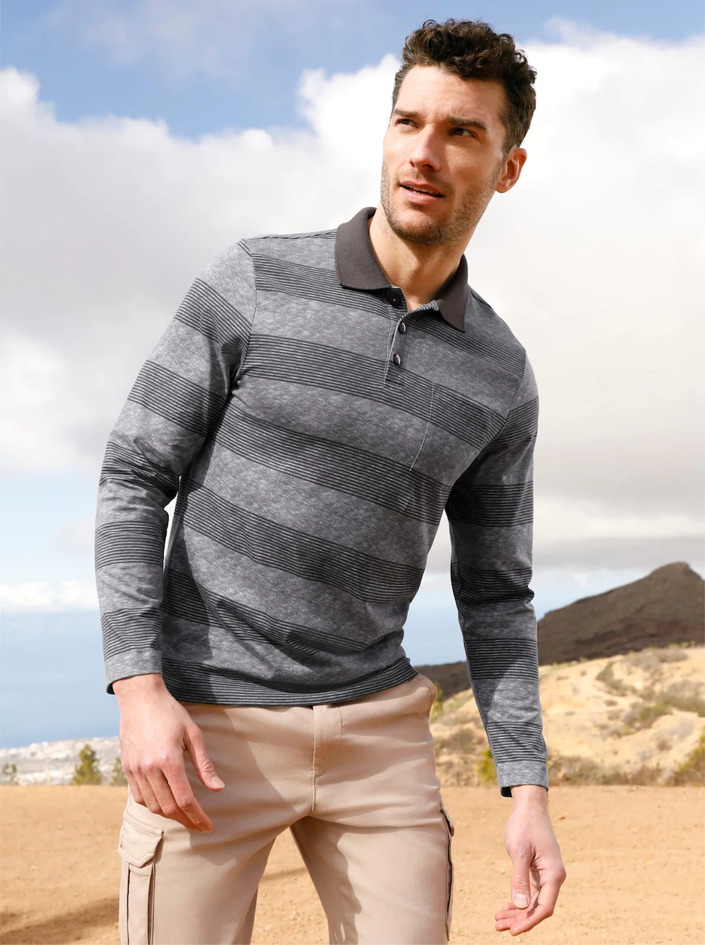 Catamaran Poloshirt "Langarm-Poloshirt", (1 tlg.) günstig online kaufen
