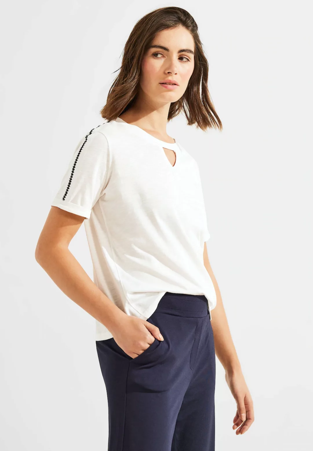 Cecil T-Shirt, aus softem Materialmix günstig online kaufen