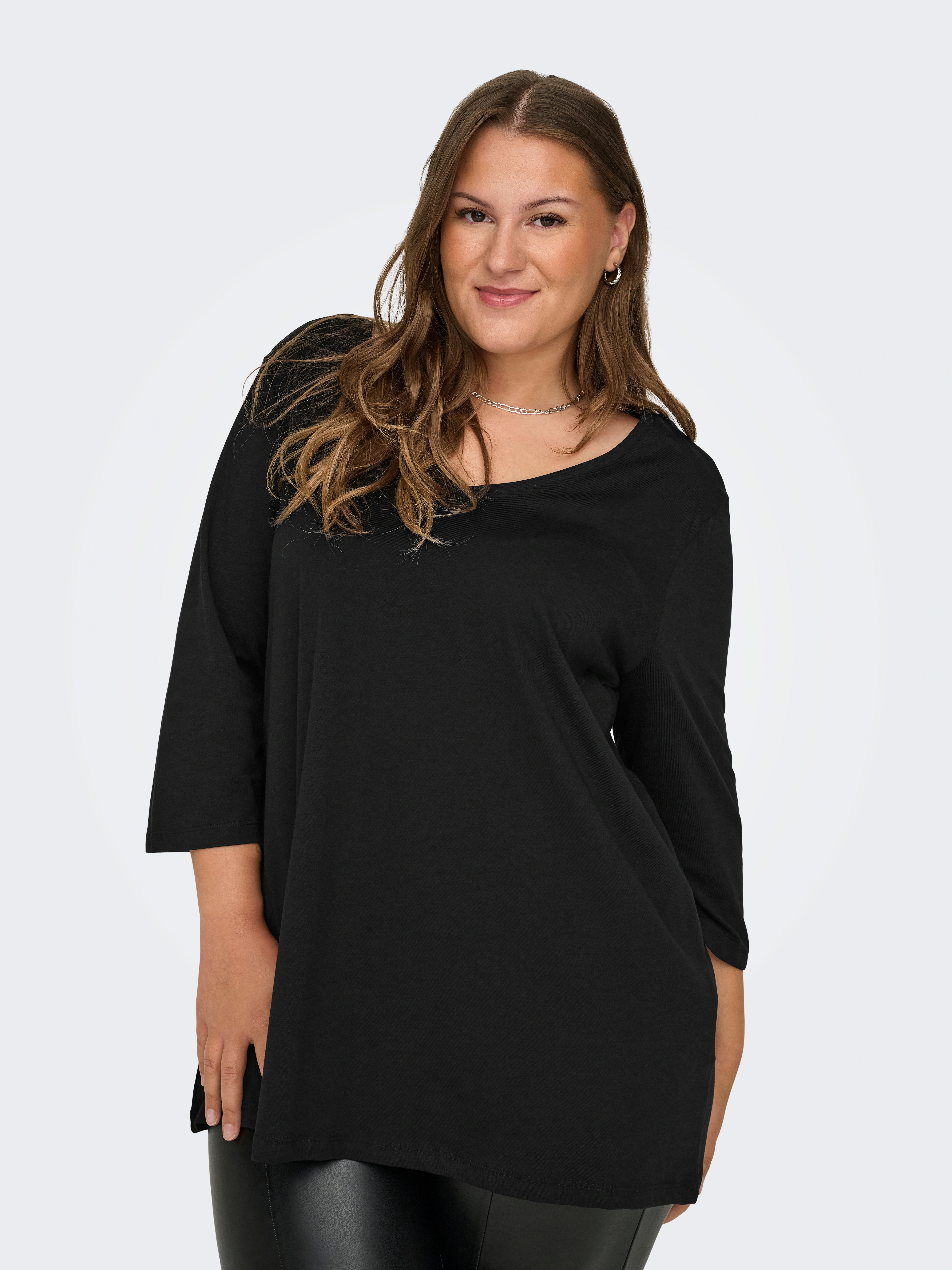 ONLY CARMAKOMA 3/4-Arm-Shirt CARBONNIE LIFE 3/4 V-NECK A-SHAPE JRS günstig online kaufen