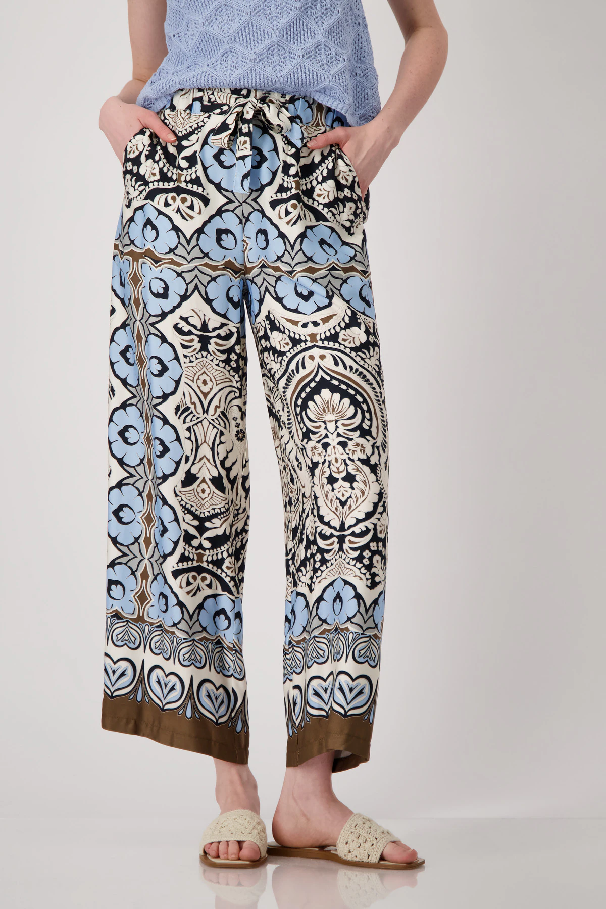 Monari Palazzohose, mit Alloverprint günstig online kaufen