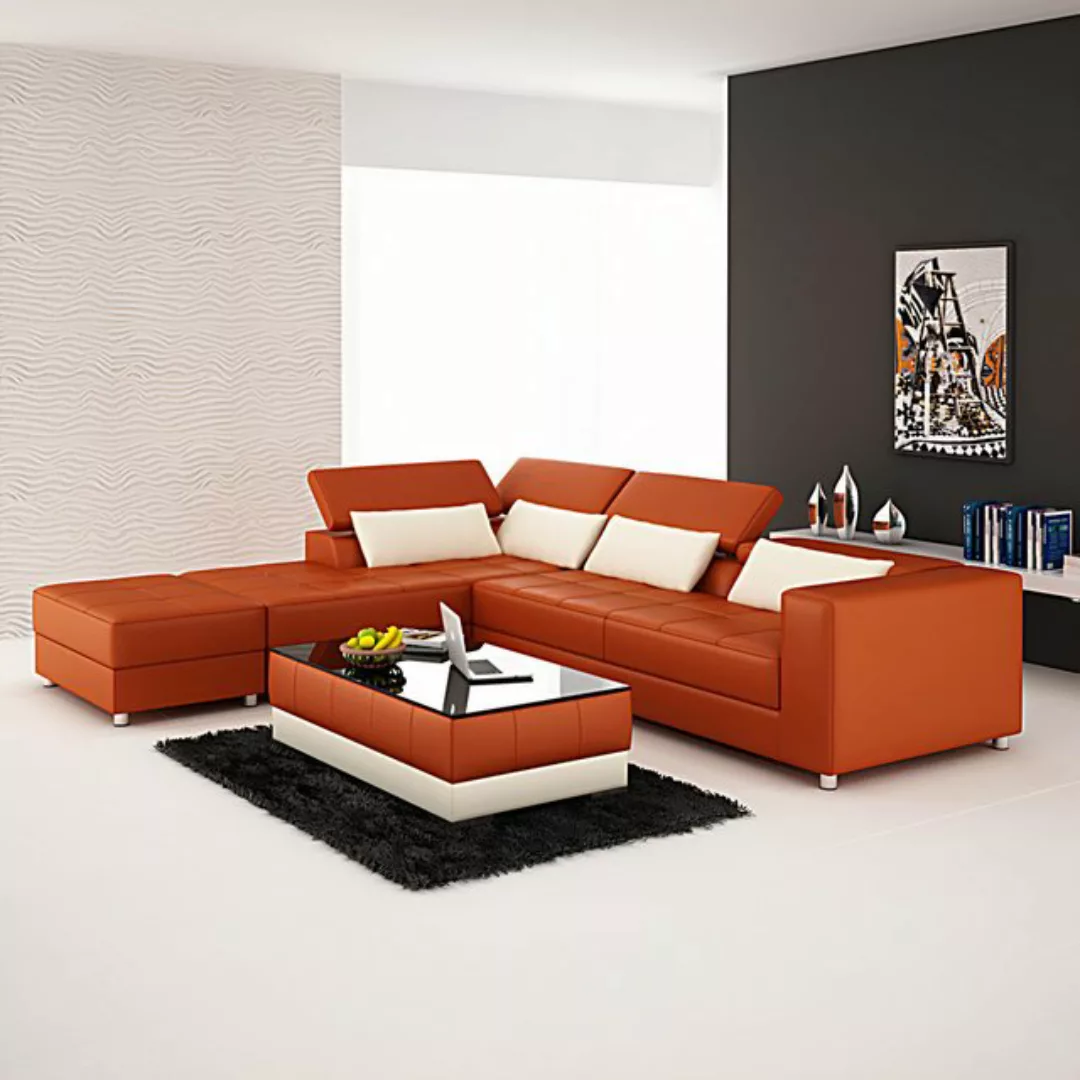 Xlmoebel Ecksofa Moderne Ledersofa Wohnlandschaft mit Ecksofa und USB-Ansch günstig online kaufen