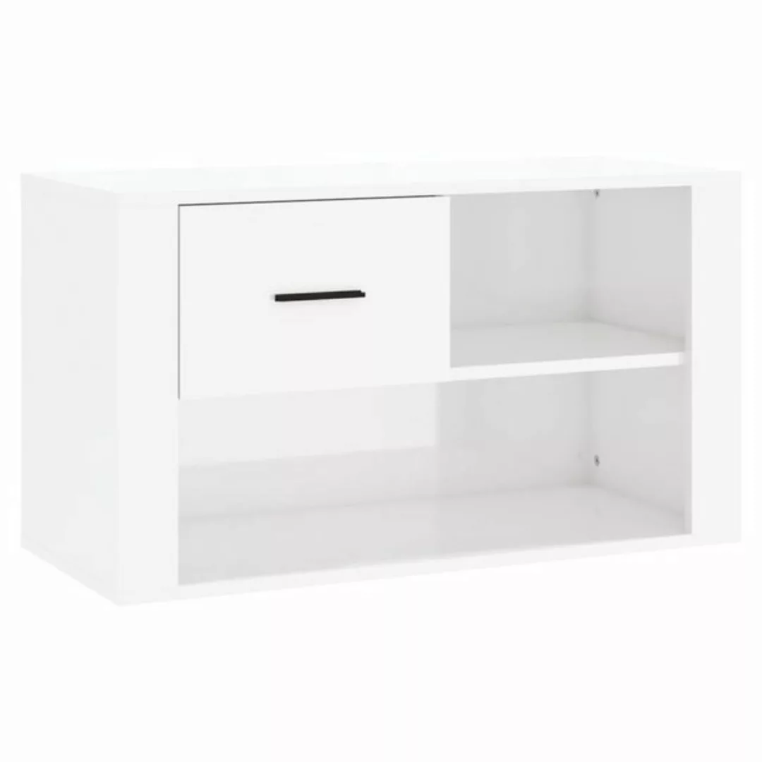 furnicato Schuhschrank Hochglanz-Weiß 80x35x45 cm Holzwerkstoff günstig online kaufen