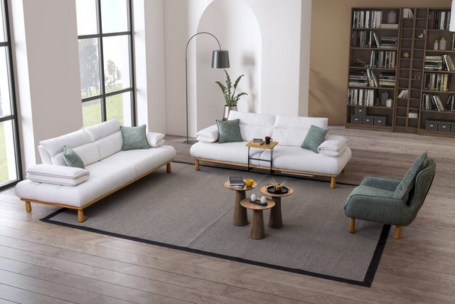 Nobelaa Sofa Sitzgruppe/Sofa Set - Wohnzimmergarnitur "Bleuet" 3+3+1+1 günstig online kaufen