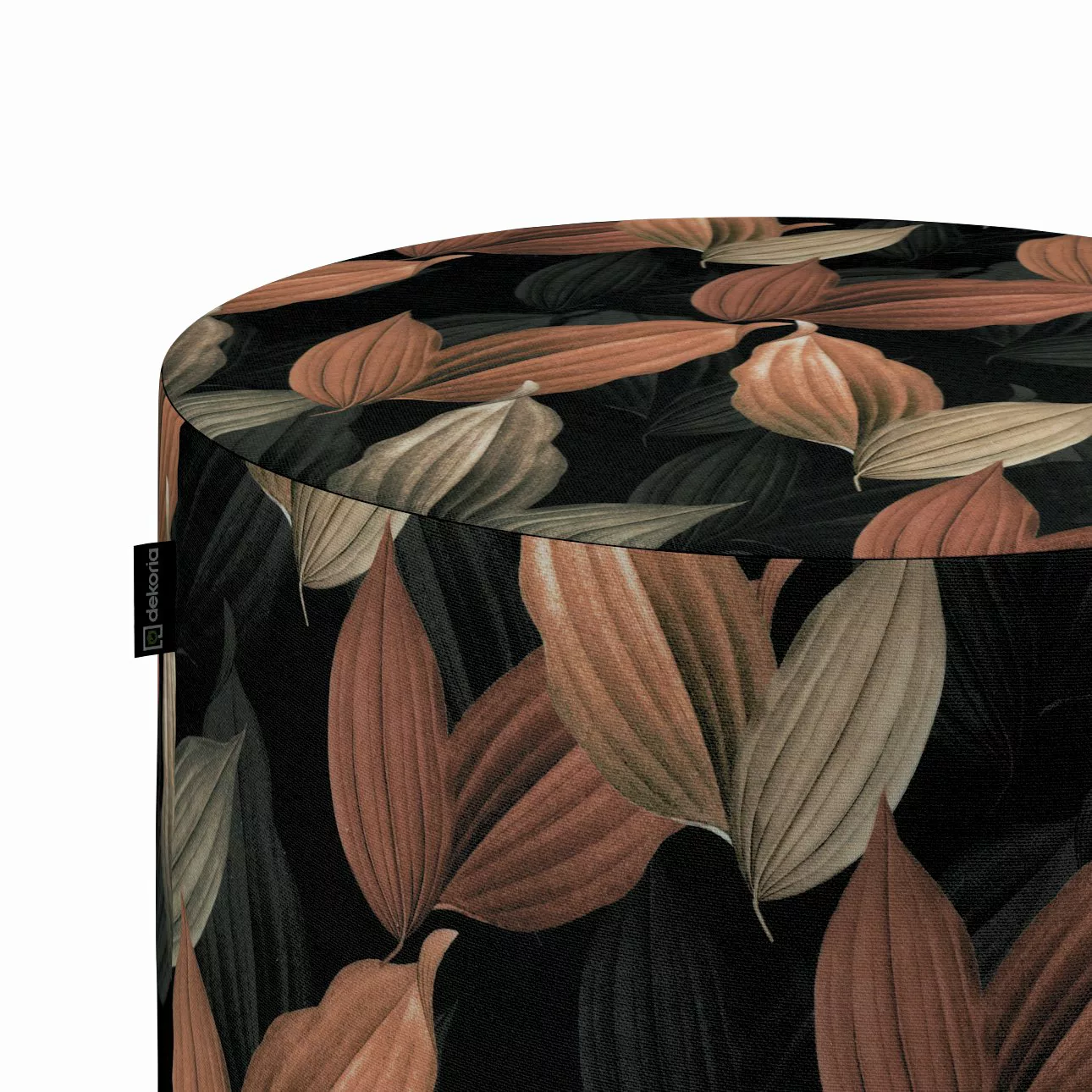 Pouf Barrel, schwarz- braun, ø40 cm x 40 cm, Abigail (143-21) günstig online kaufen