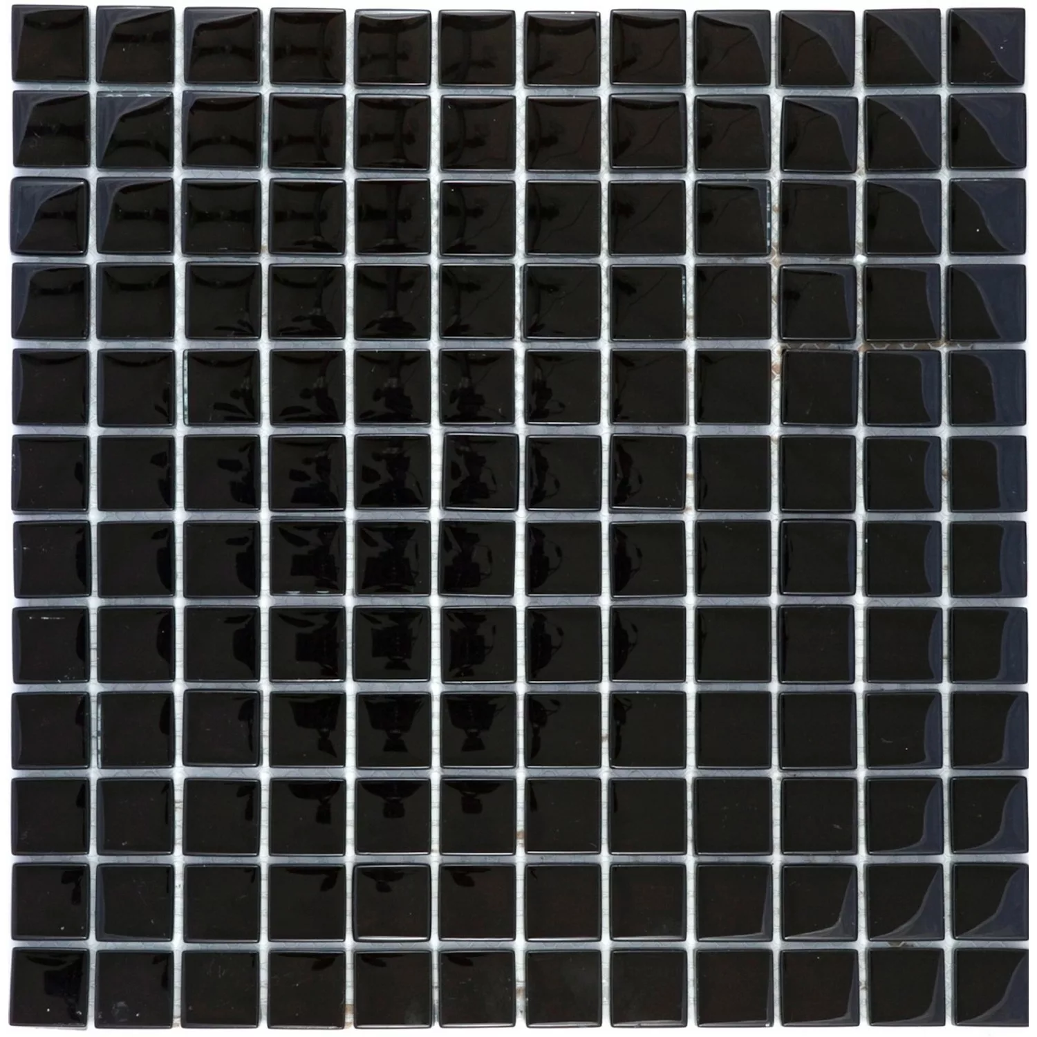 Mosaikmatte Glas Schwarz Uni 30 cm x 30 cm günstig online kaufen