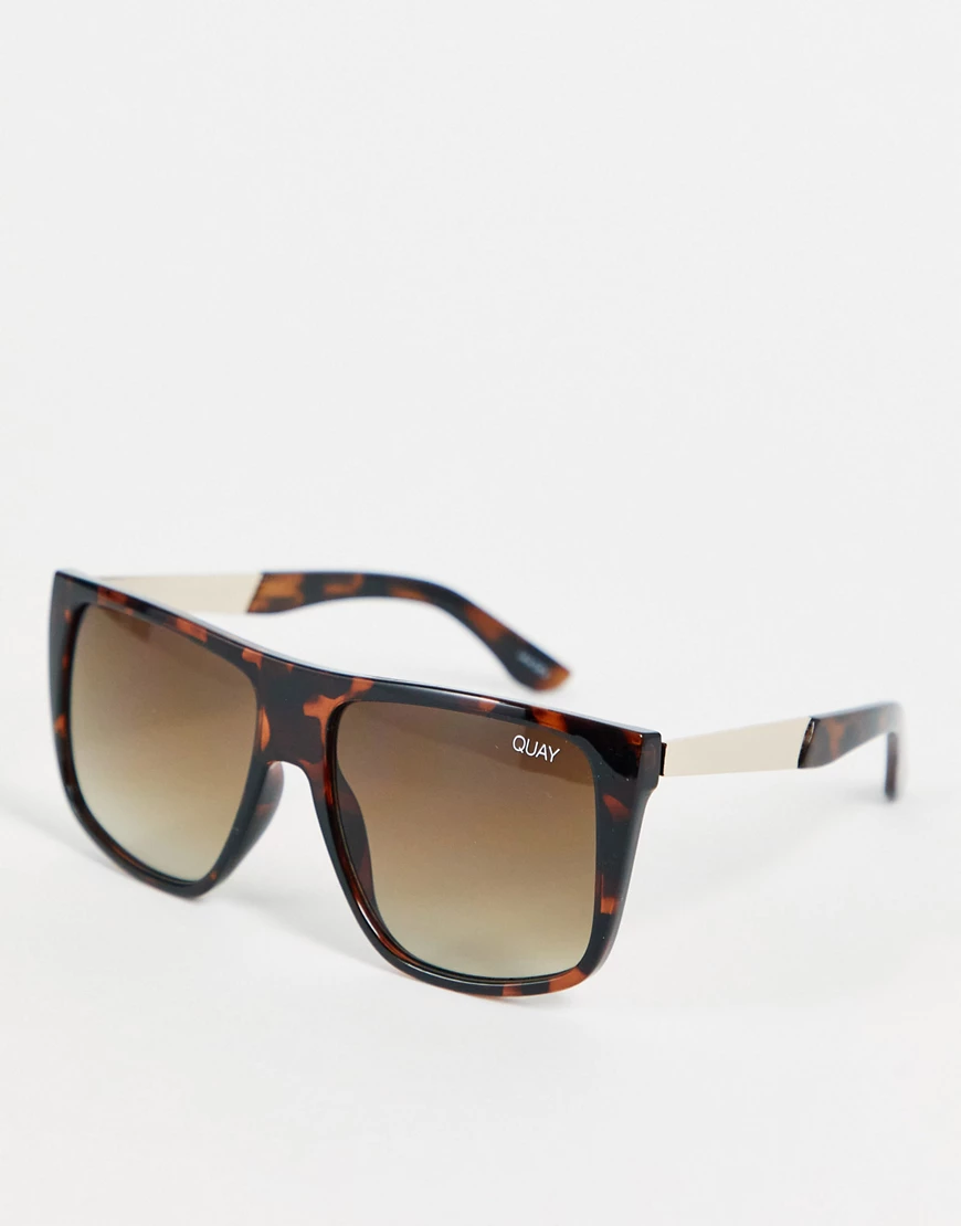 Quay – Oversized-Sonnenbrille in Schildpattoptik-Braun günstig online kaufen