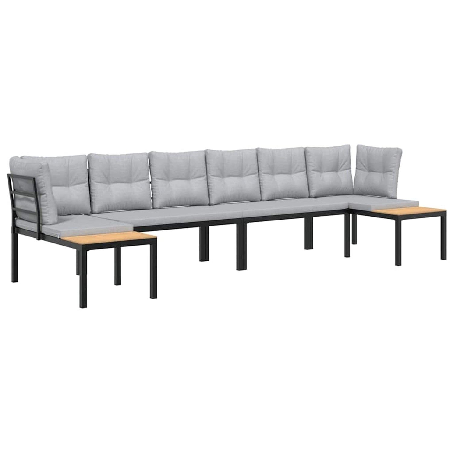 vidaXL 4-Tlg Garten-Sofagarnitur mit Kissen Schwarz Stahl 3283670 günstig online kaufen